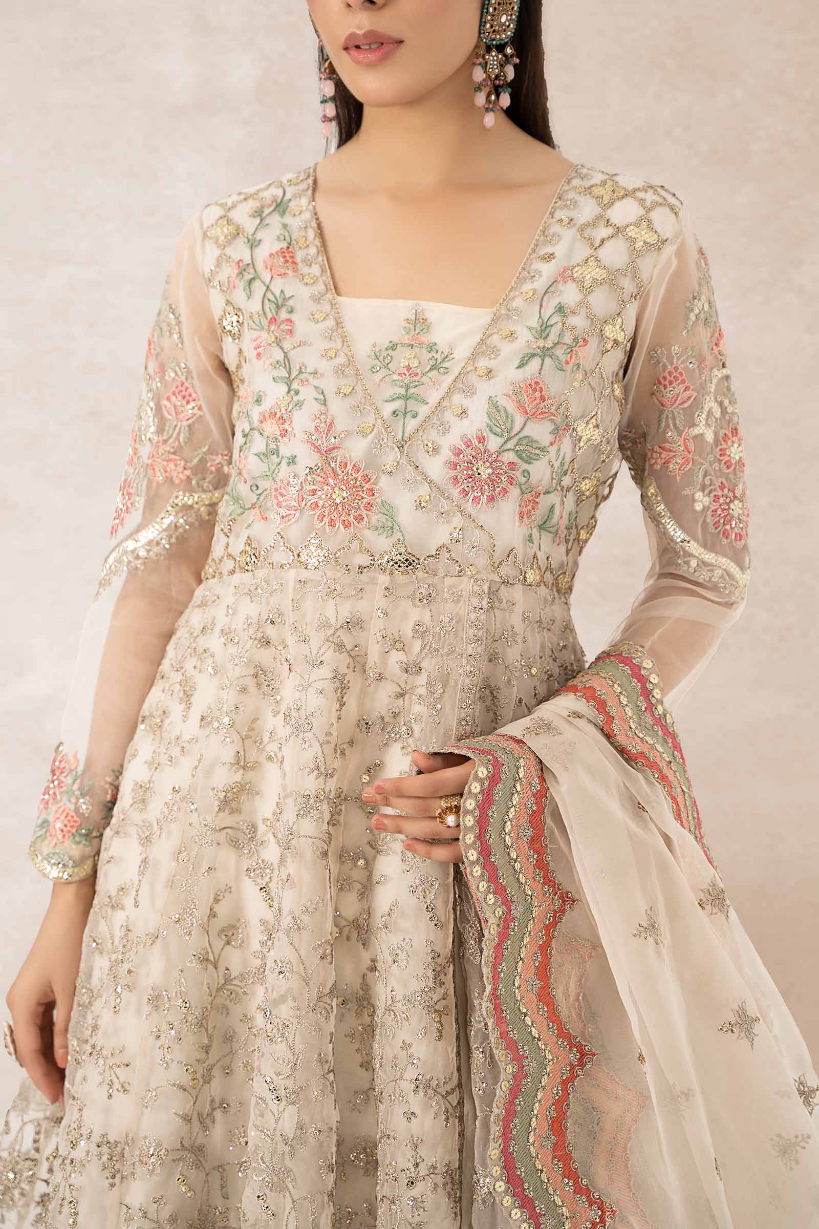 3 Piece Embroidered Organza Suit - Image 3