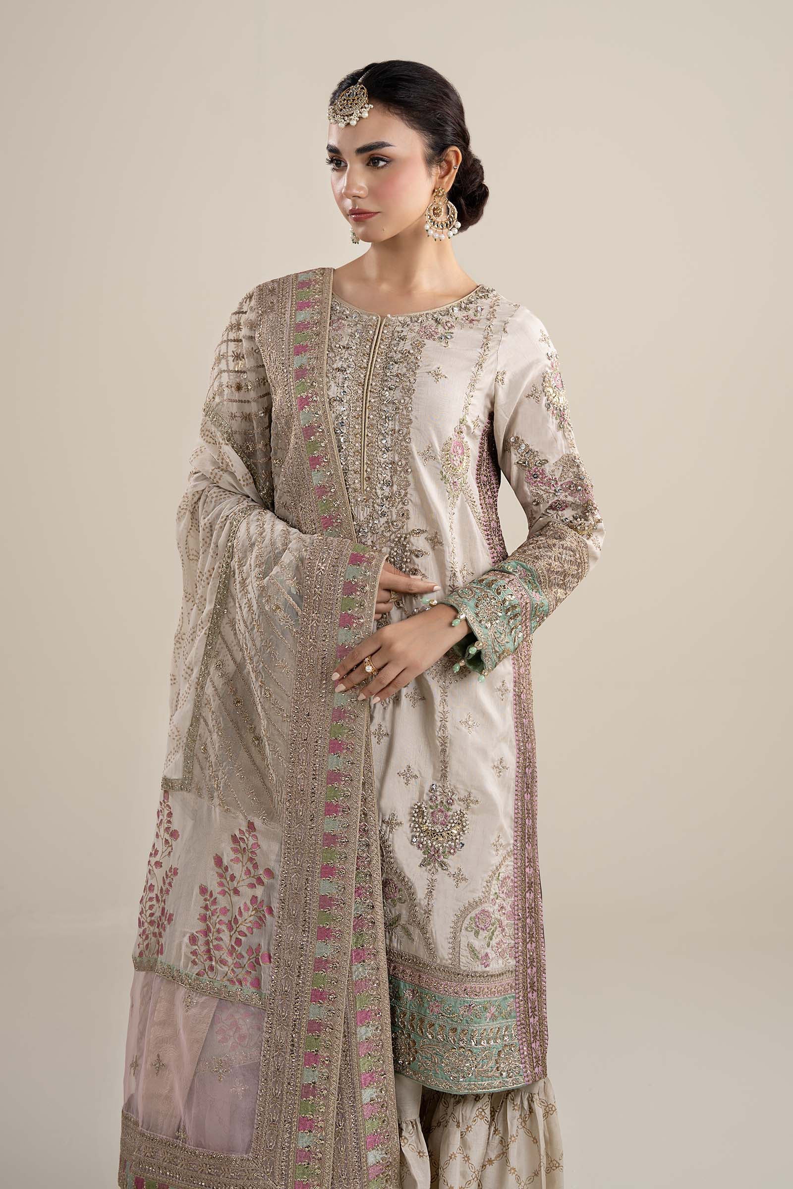 3 Piece Embroidered Bamber Raw Silk Suit - Image 3