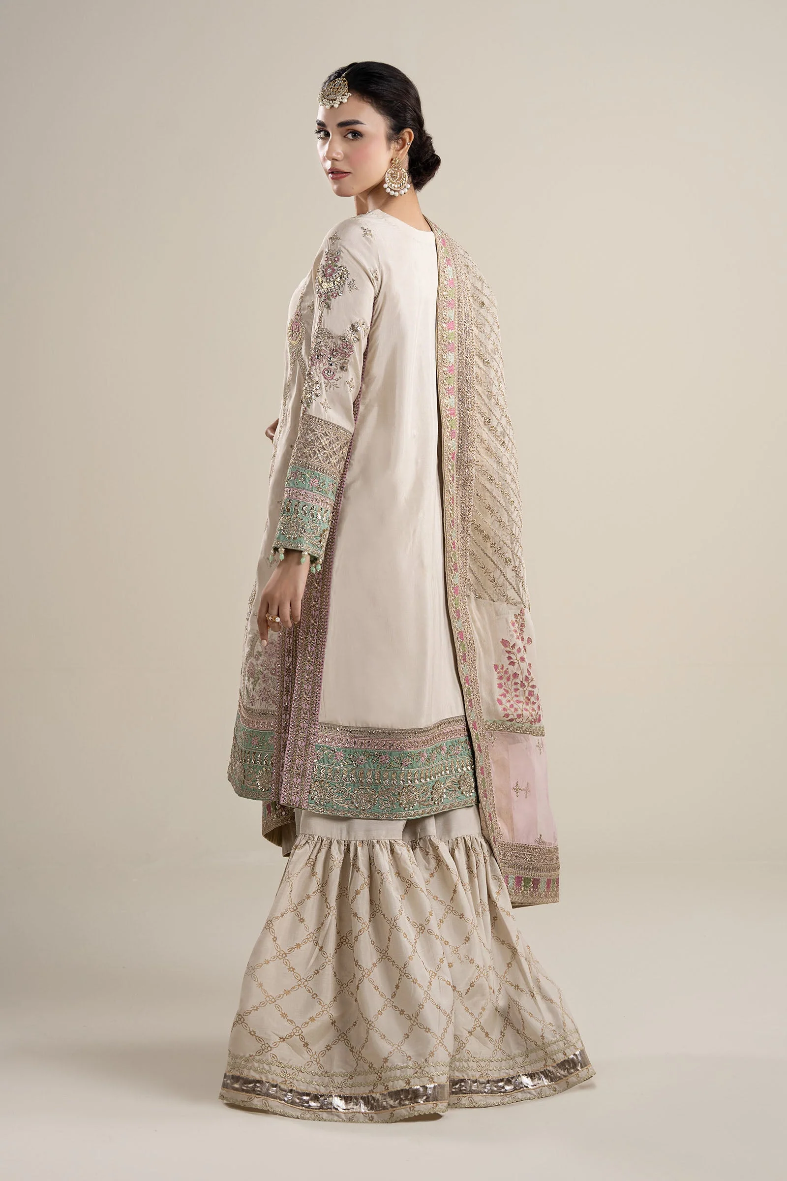 3 Piece Embroidered Bamber Raw Silk Suit - Image 6