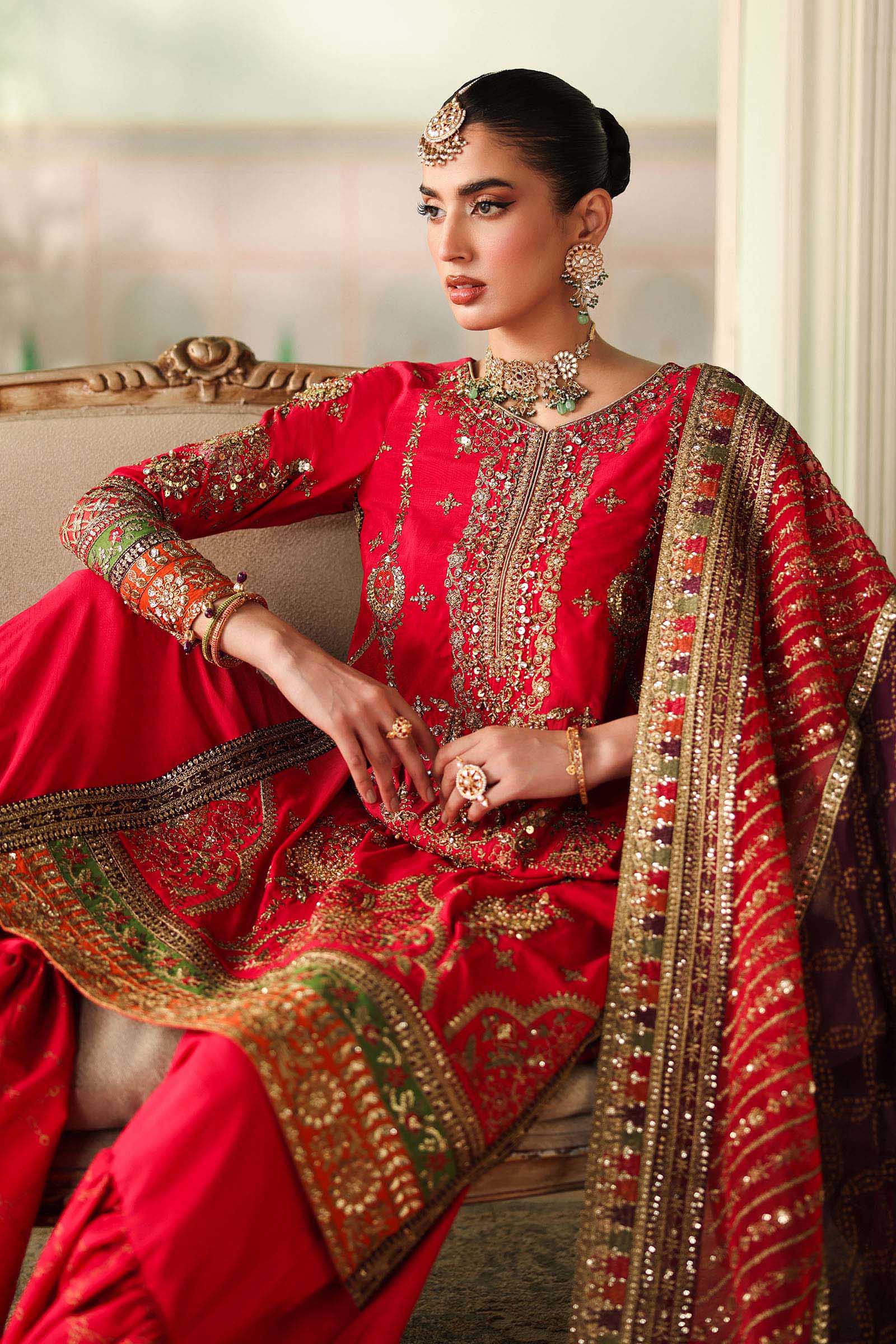 3 Piece Embroidered Bamber Raw Silk Suit - Image 4