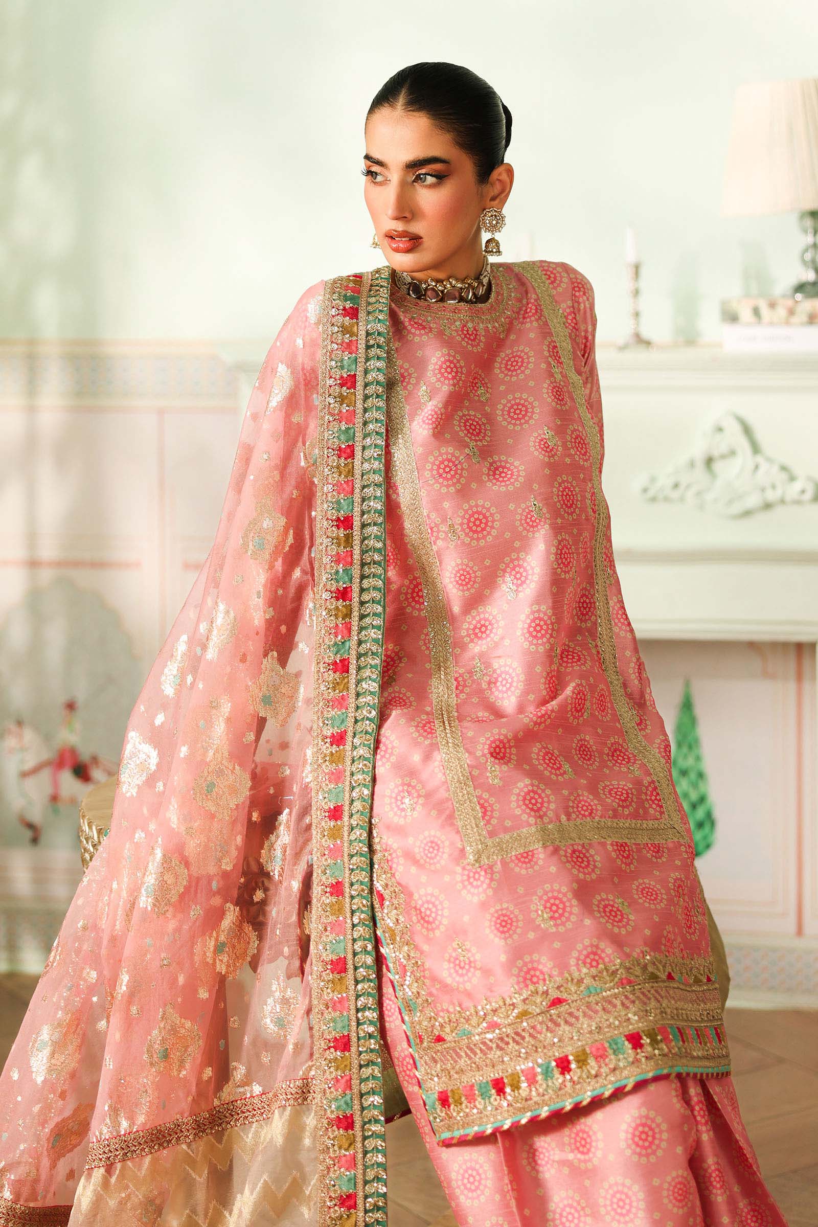 3 Piece Embroidered Raw Silk Suit - Image 2