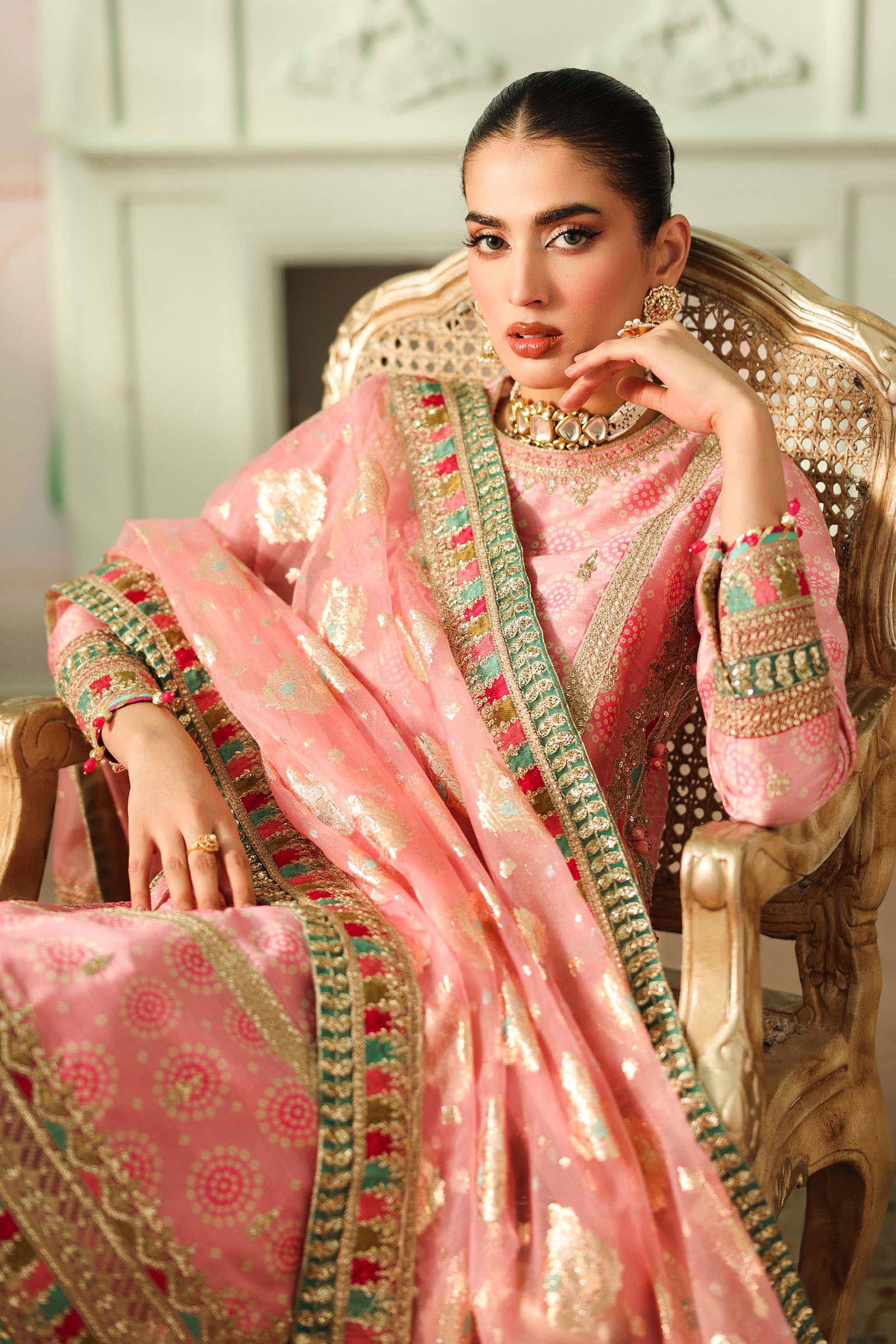3 Piece Embroidered Raw Silk Suit - Image 3