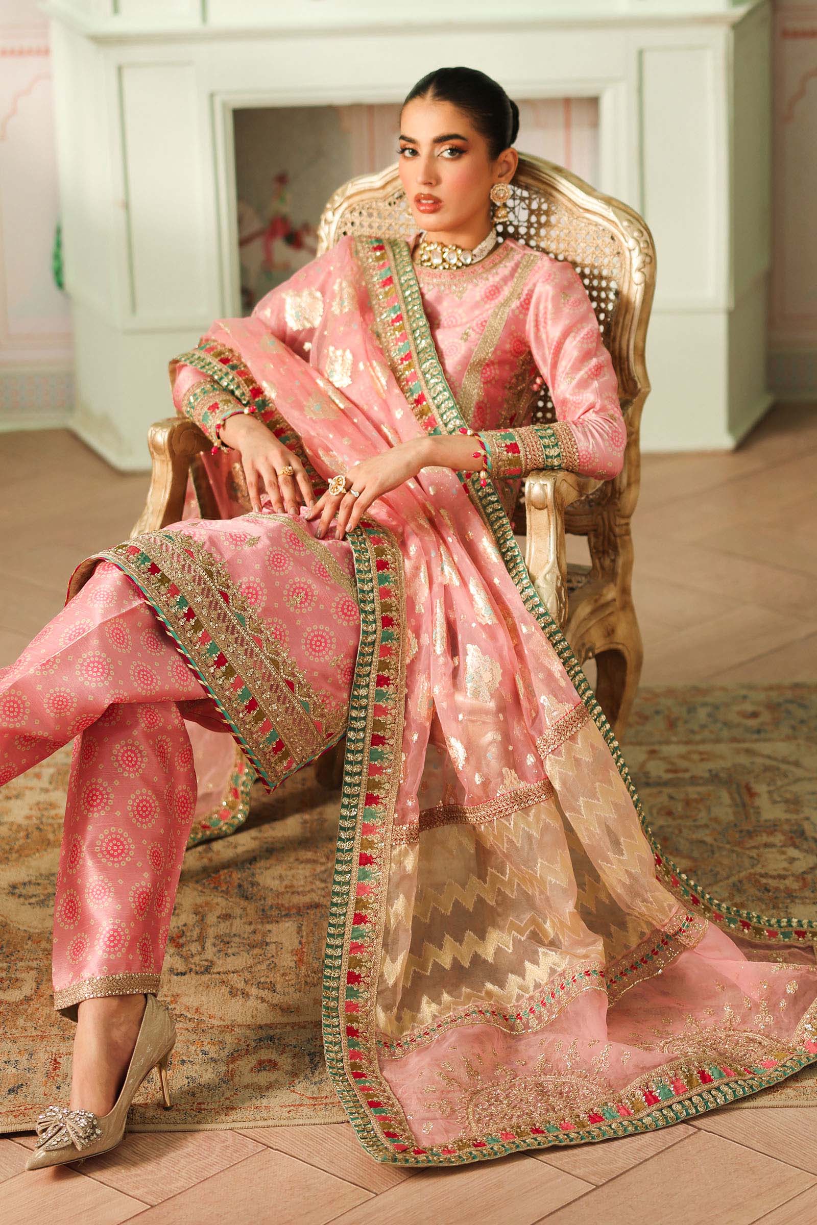 3 Piece Embroidered Raw Silk Suit - Image 4