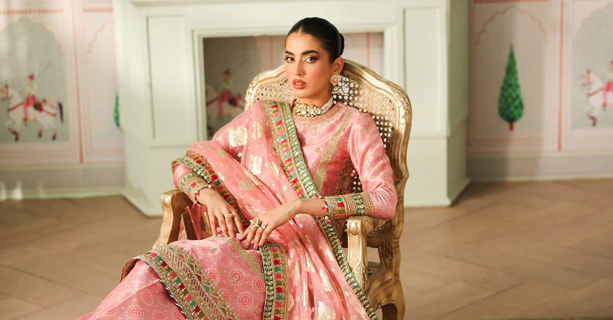 3 Piece Embroidered Raw Silk Suit - Image 7