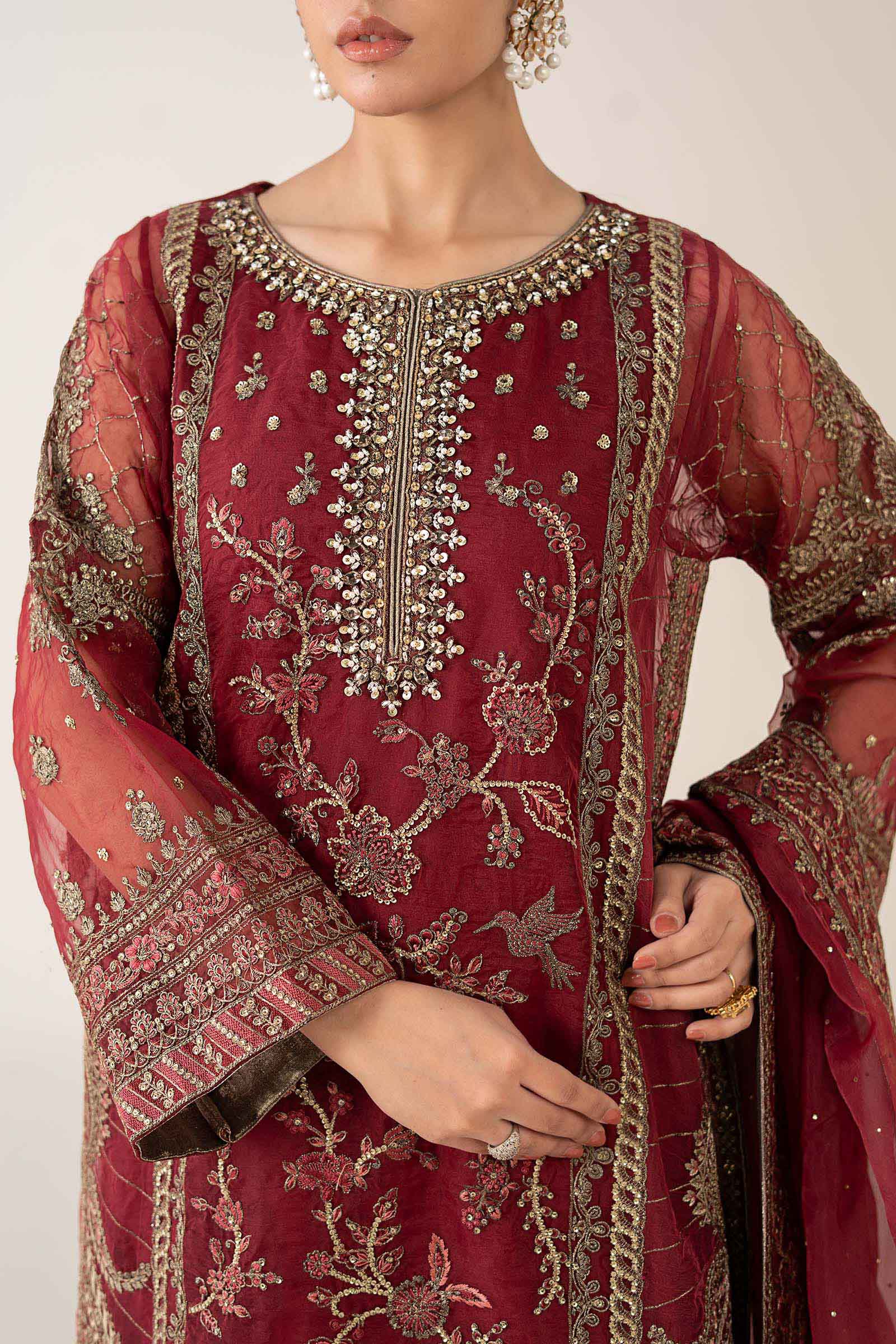 3 Piece Embroidered Organza Suit - Image 8