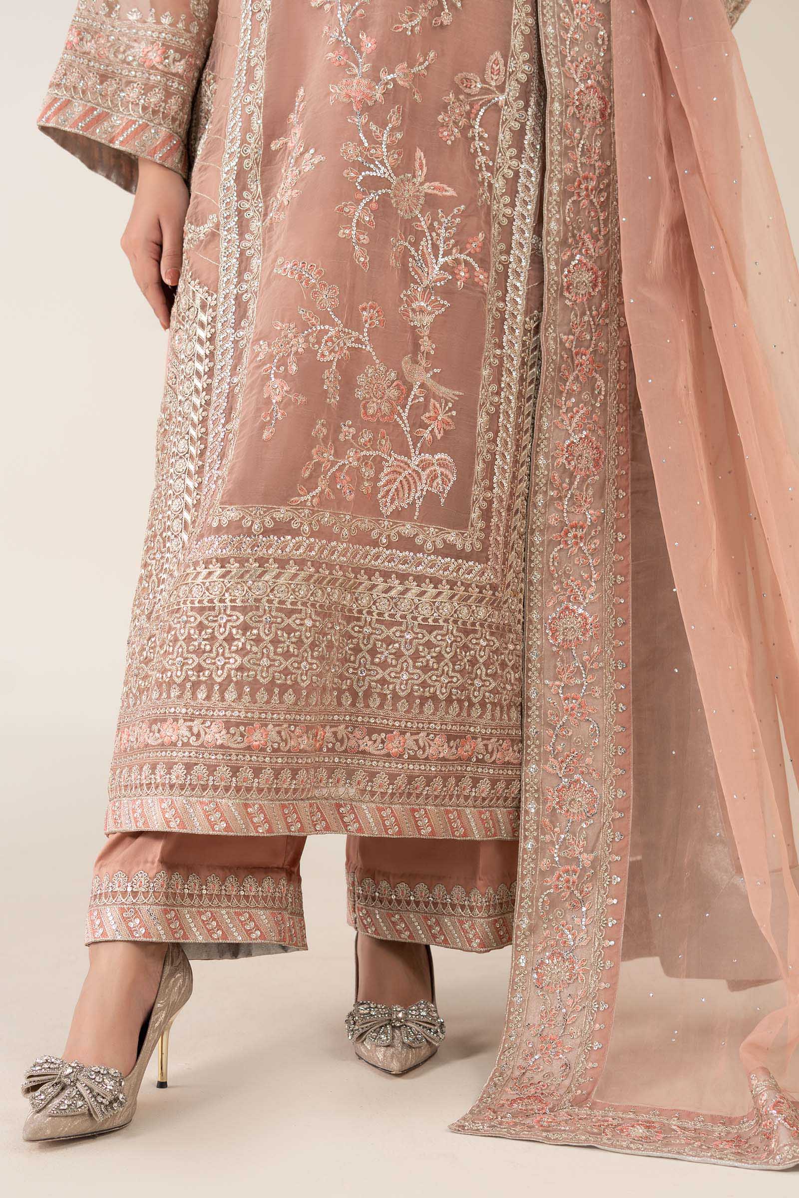 3 Piece Embroidered Organza Suit - Image 5