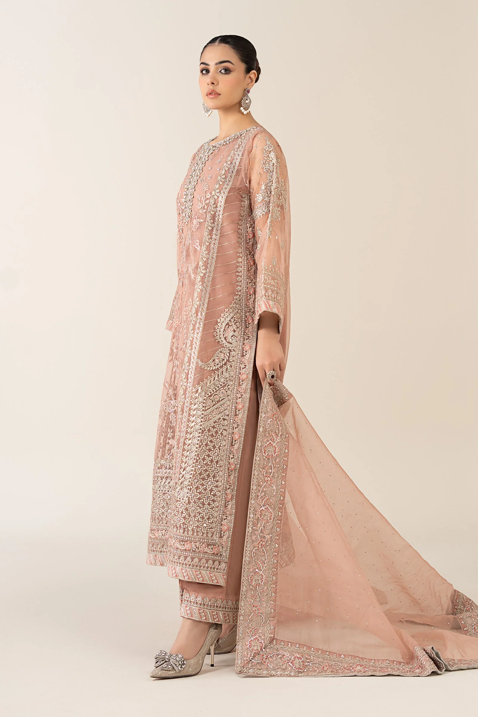 3 Piece Embroidered Organza Suit - Image 7