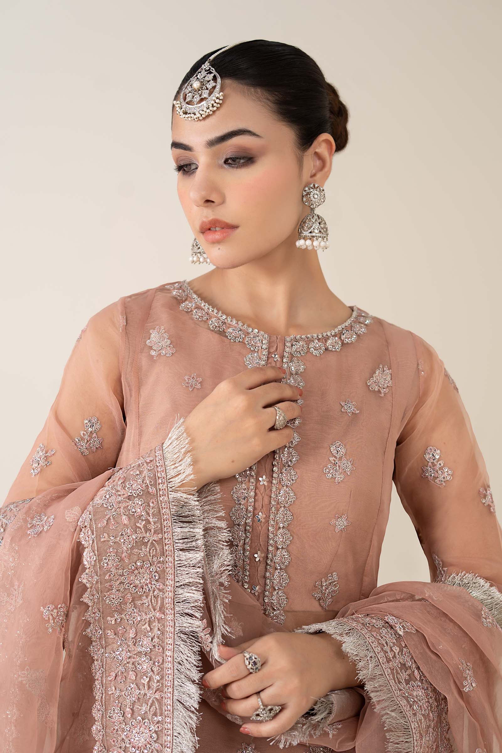 3 Piece Embroidered Organza Suit - Image 3
