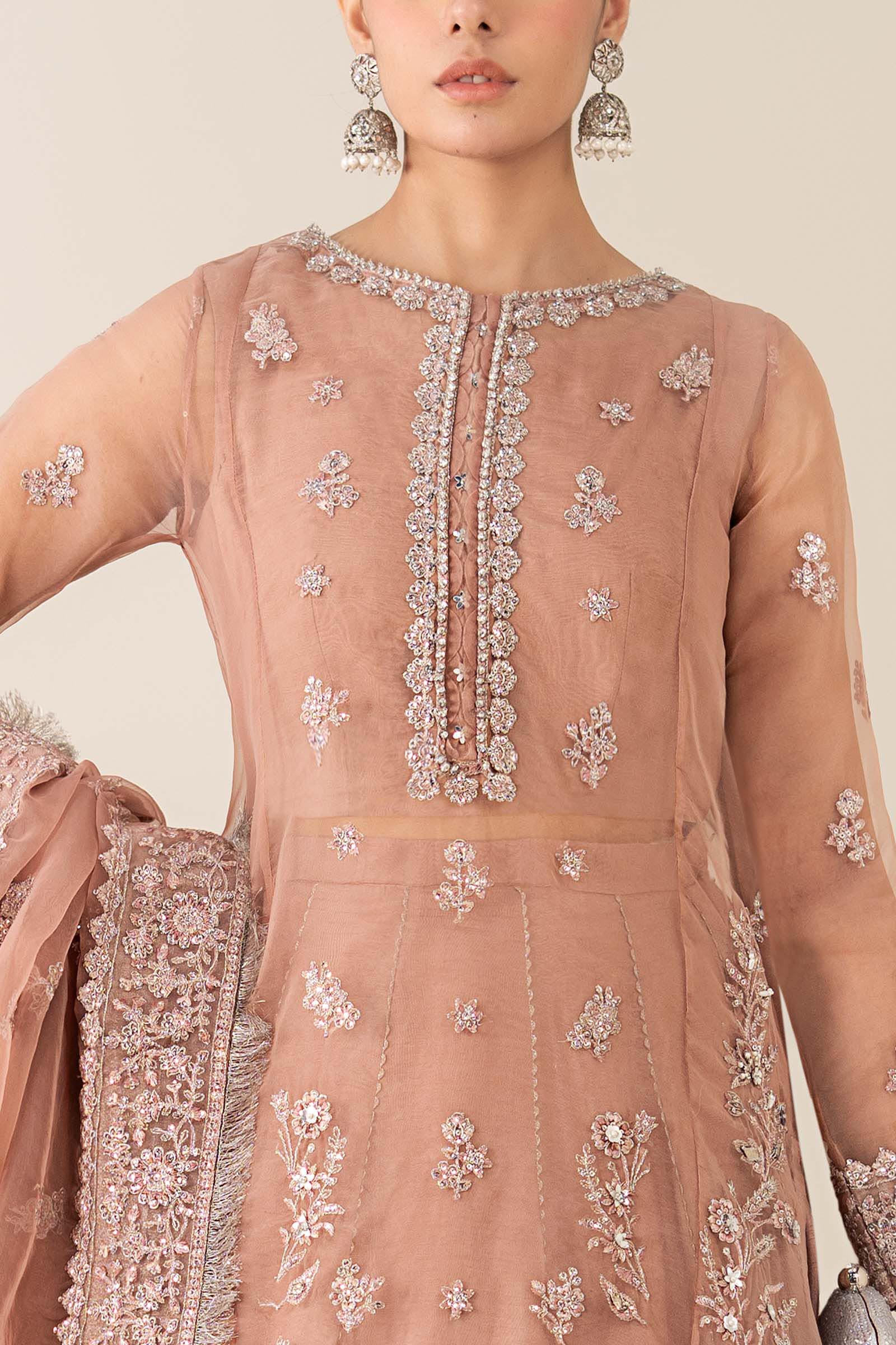3 Piece Embroidered Organza Suit - Image 4
