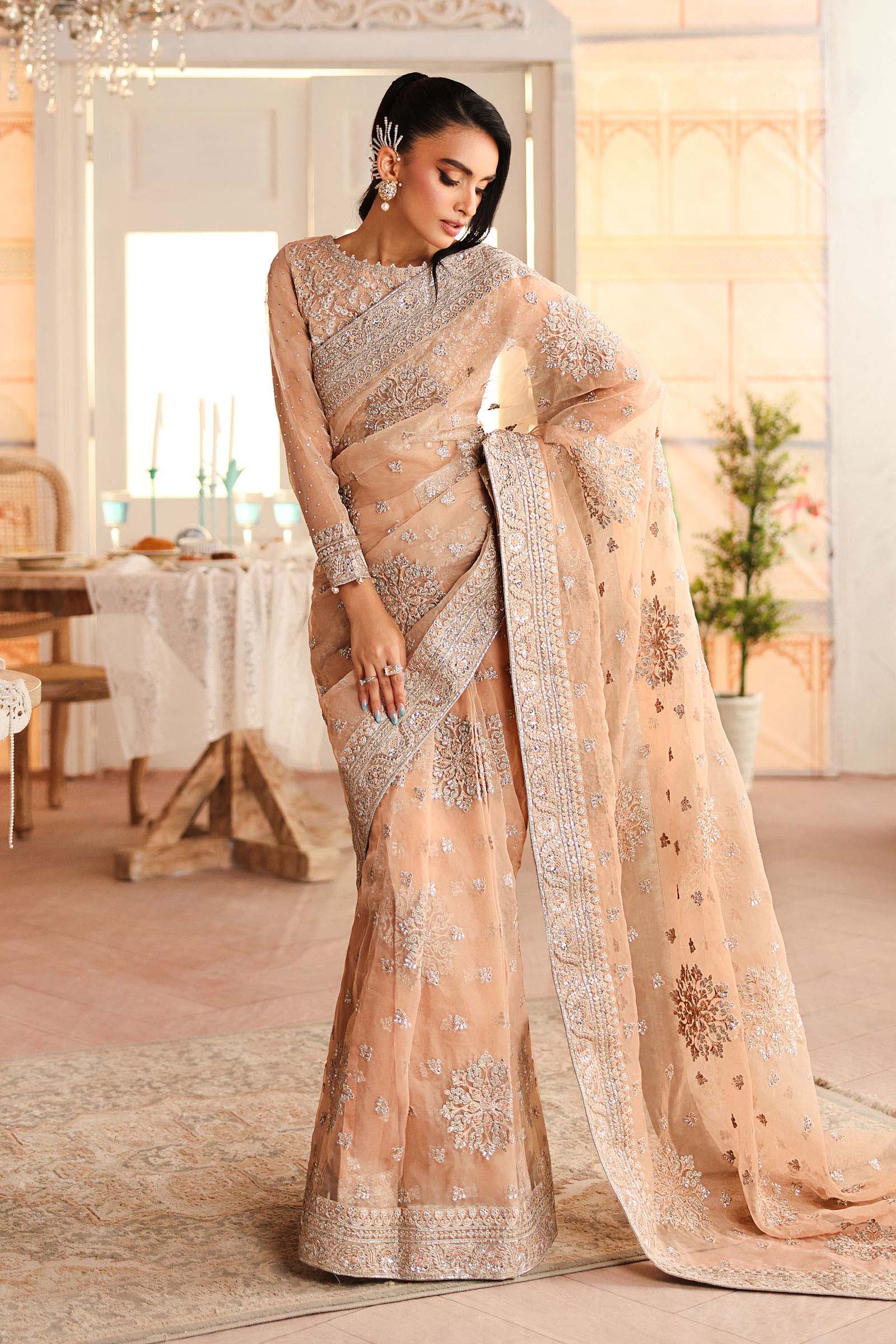 Embroidered Organza Saree - Image 4