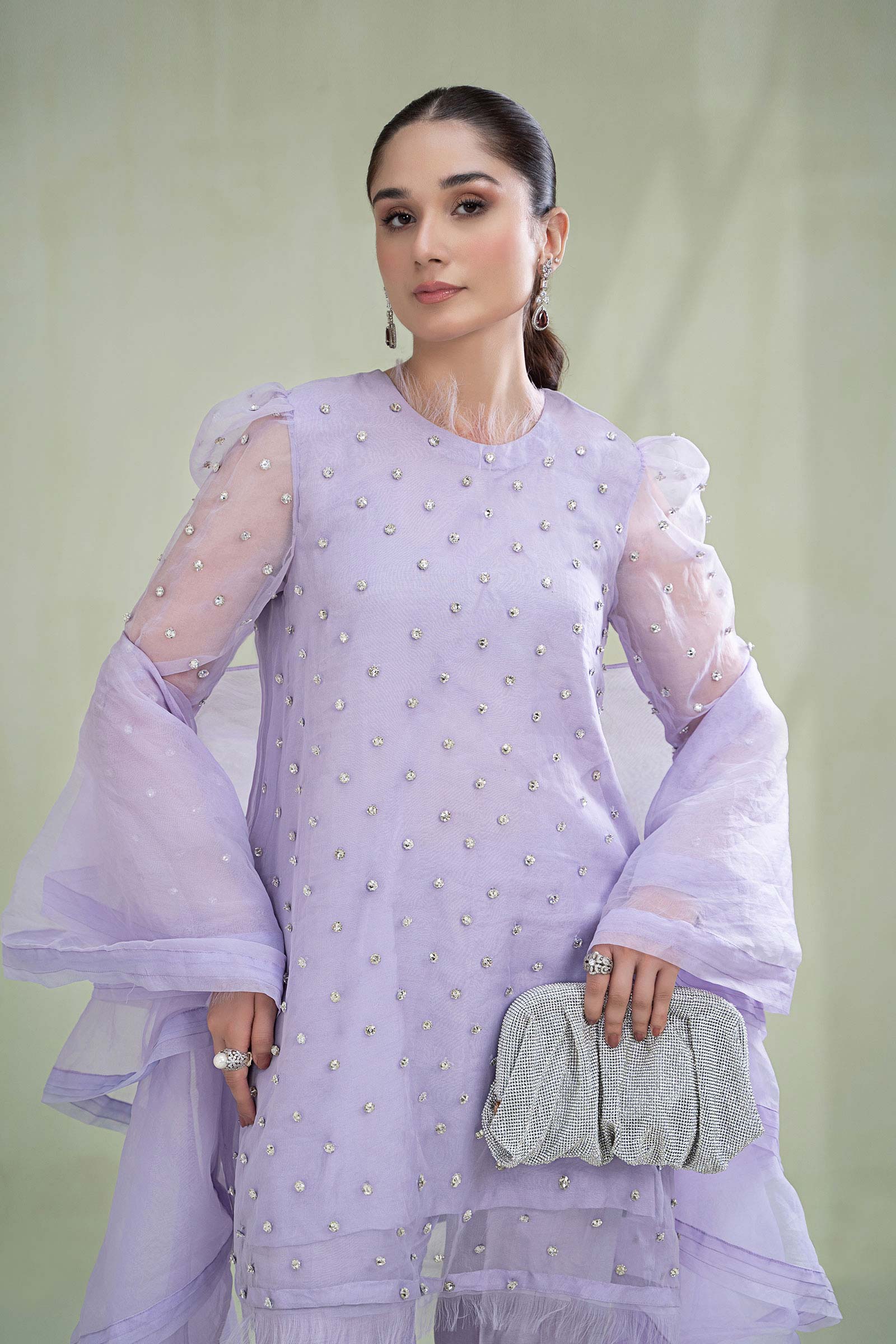 3 Piece Dyed Organza Suit - Image 2