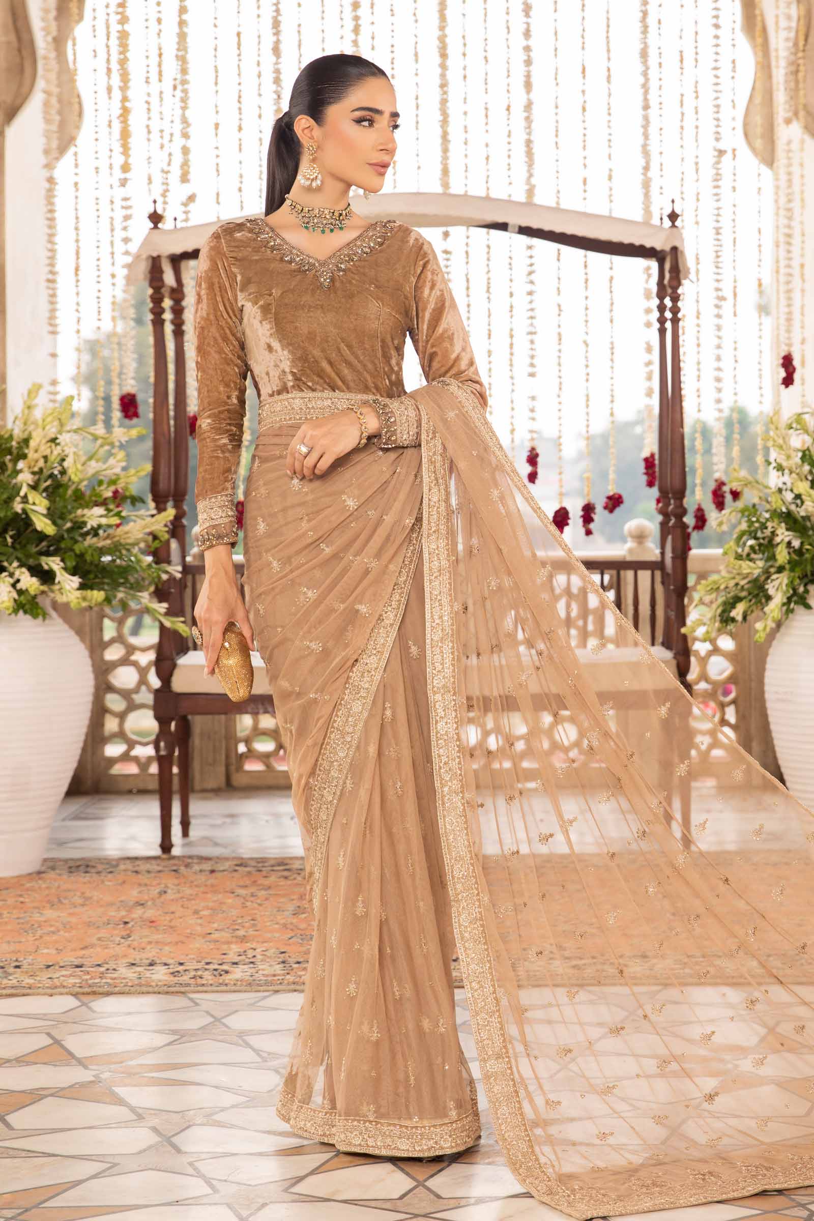 Saree Beige SF-W23-12 - Image 6