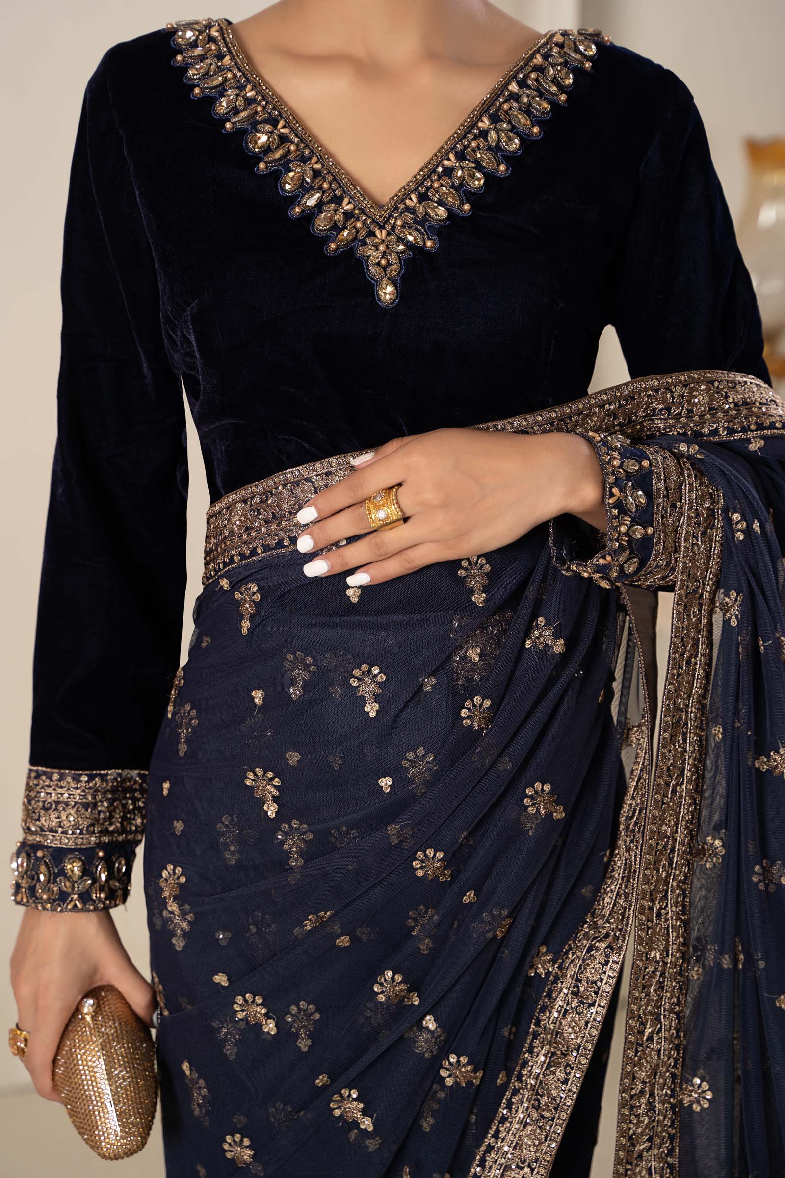 Saree Blue SF-W23-12 - Image 3