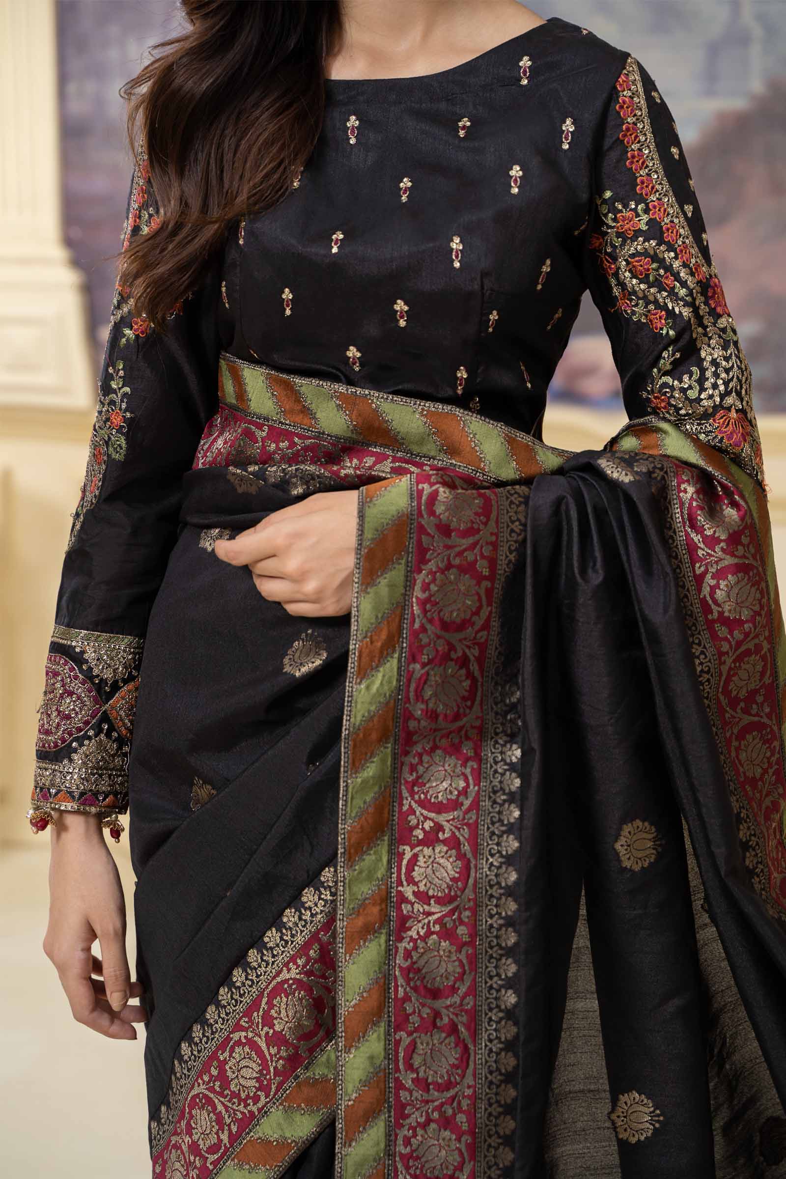 Saree Black SF-W23-57 - Image 2
