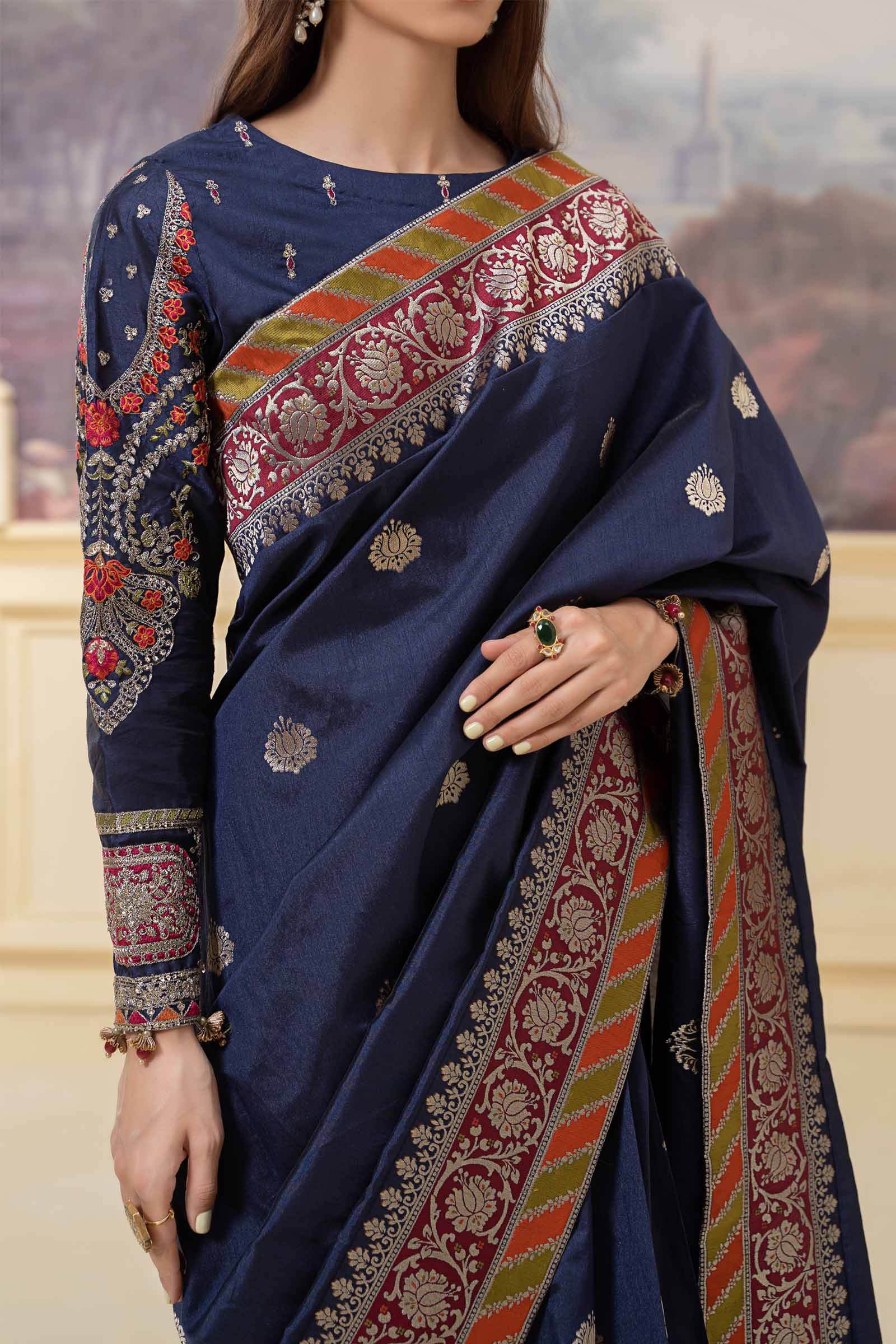 Saree Blue SF-W23-57 - Image 3