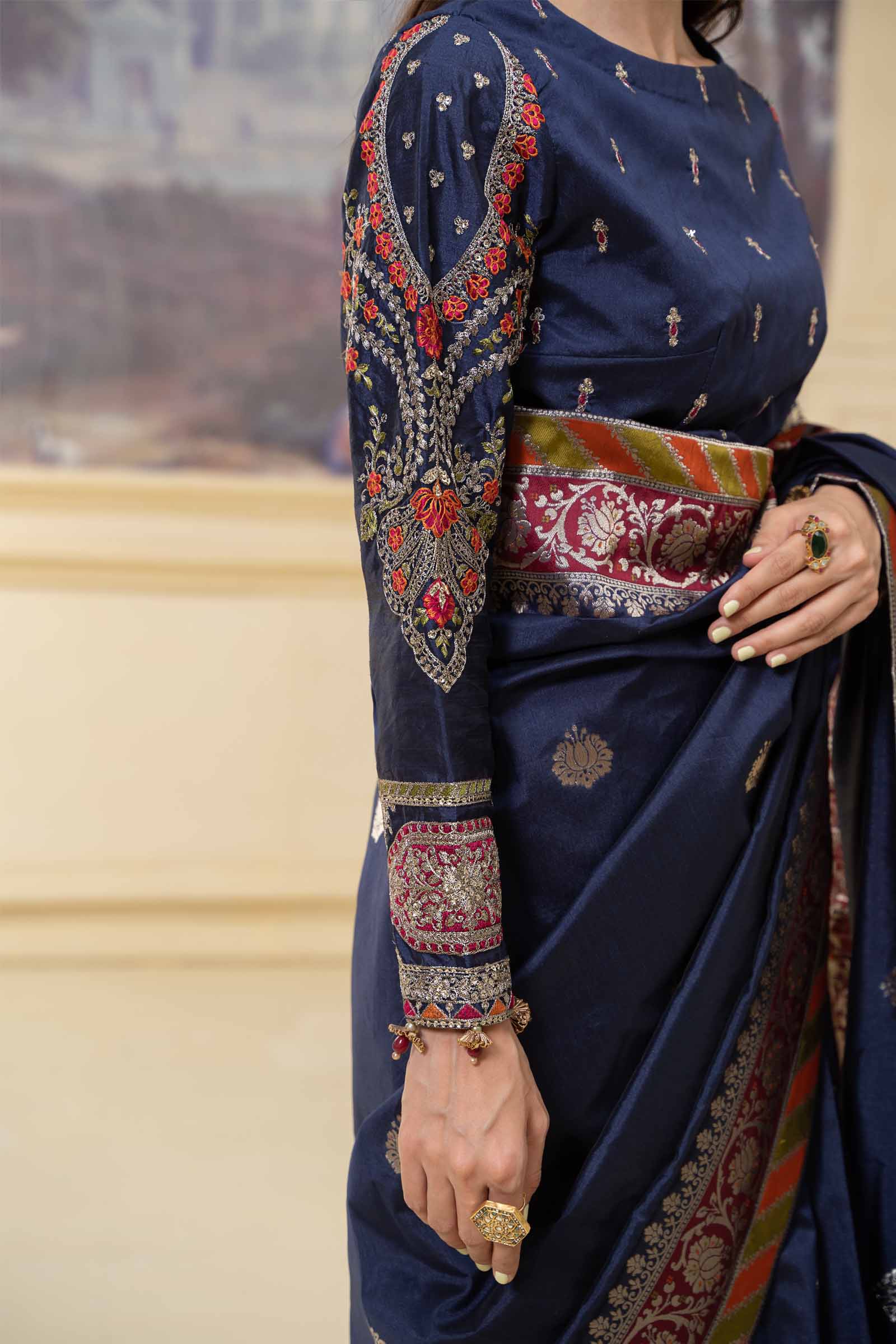 Saree Blue SF-W23-57 - Image 5