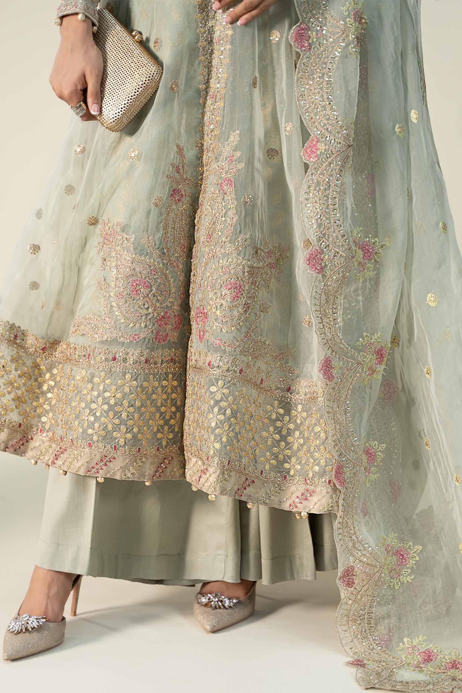 3 Piece Embroidered Organza Suit - Image 3