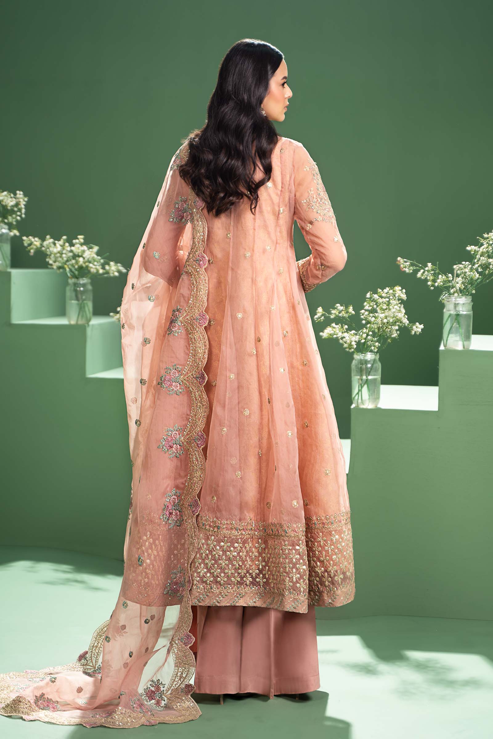 3 Piece Embroidered Organza Suit - Image 6