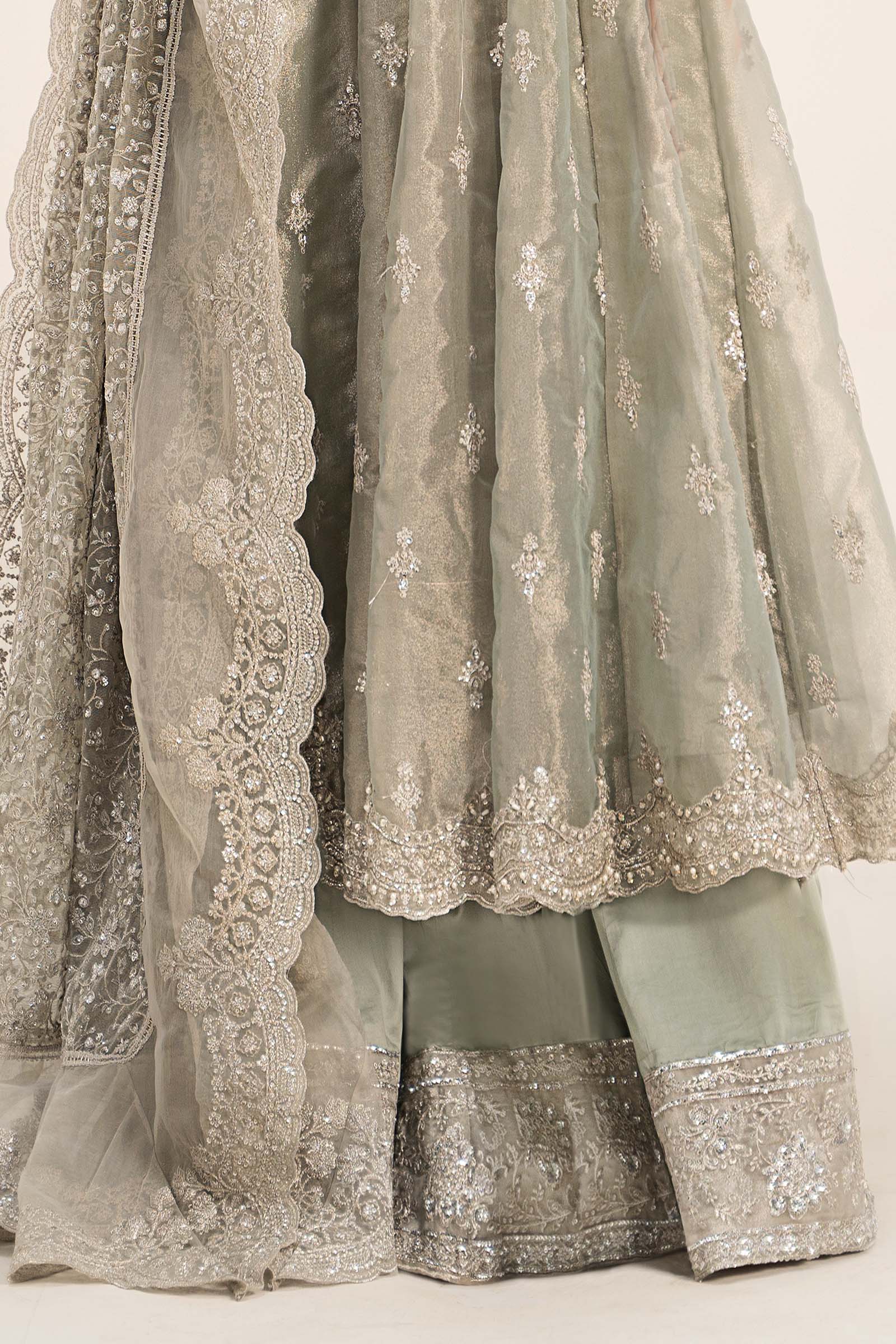 3 Piece Embroidered Tissue Suit - Image 3