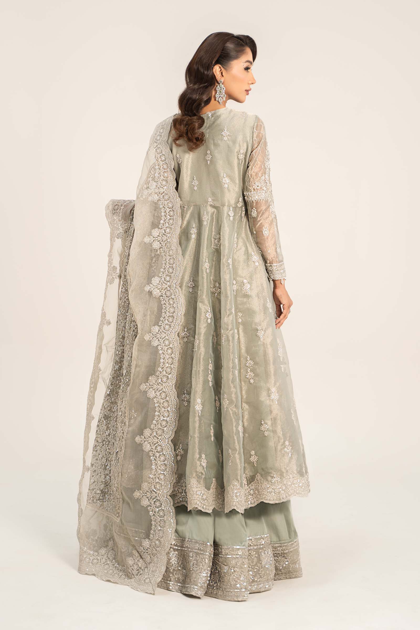 3 Piece Embroidered Tissue Suit - Image 5