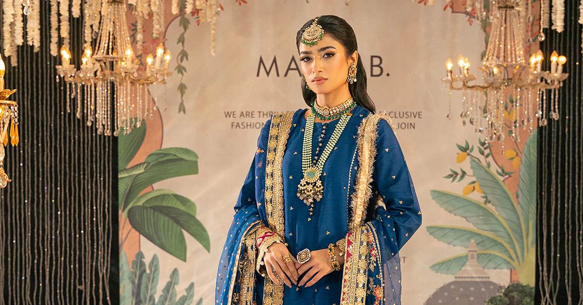 3 Piece Embroidered Raw Silk Suit - Image 14