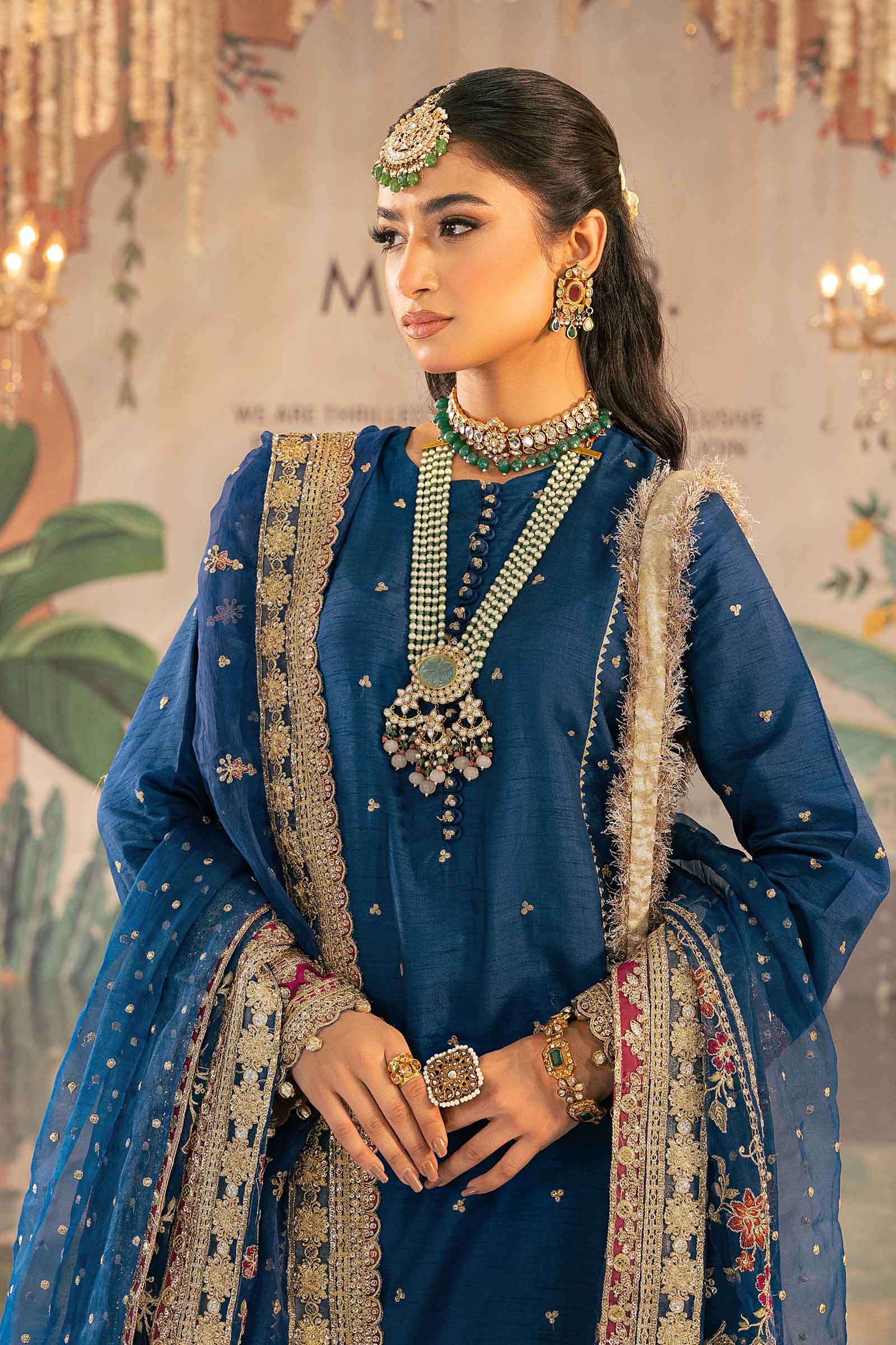 3 Piece Embroidered Raw Silk Suit - Image 2