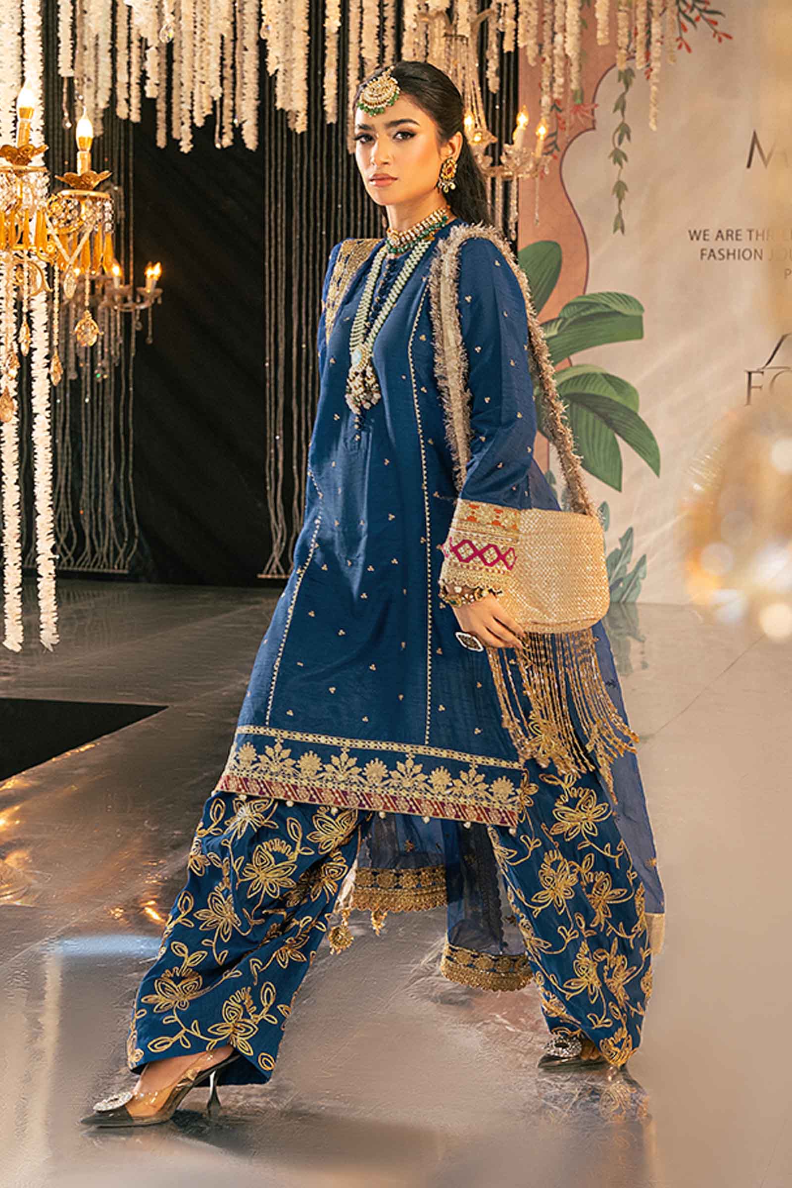 3 Piece Embroidered Raw Silk Suit - Image 6