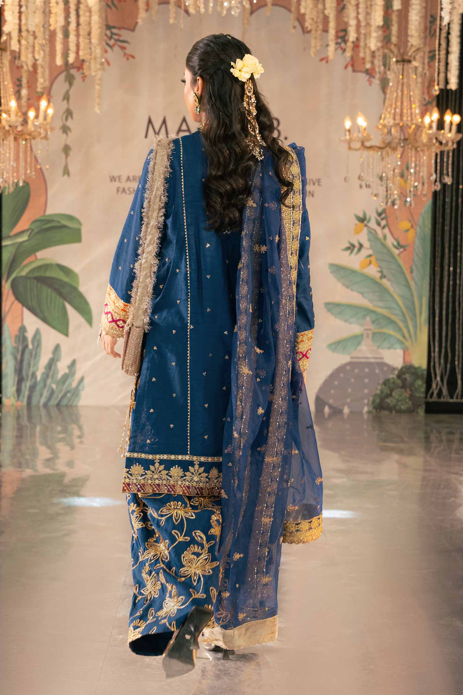 3 Piece Embroidered Raw Silk Suit - Image 7