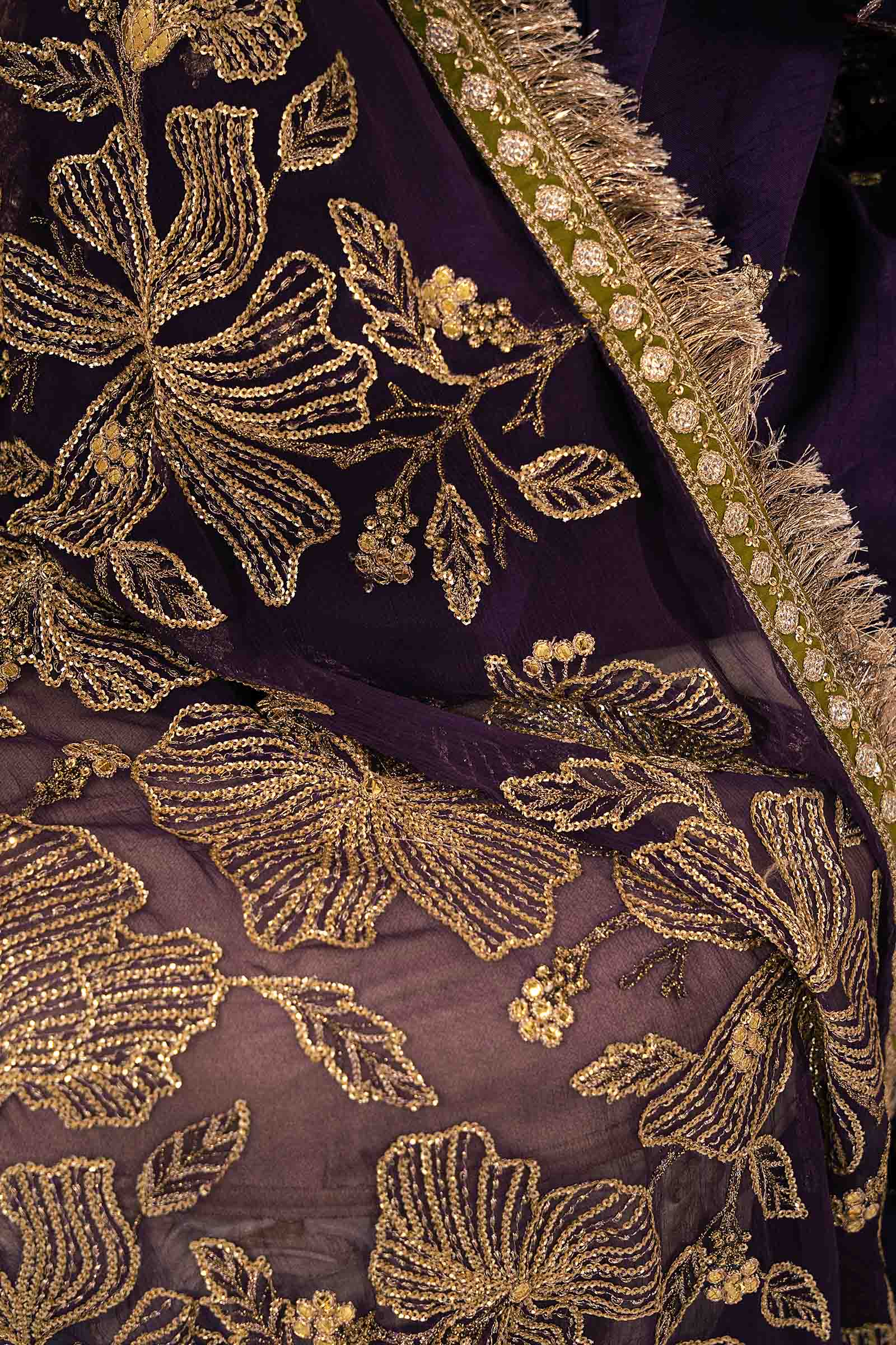3 Piece Embroidered Raw Silk Suit - Image 5