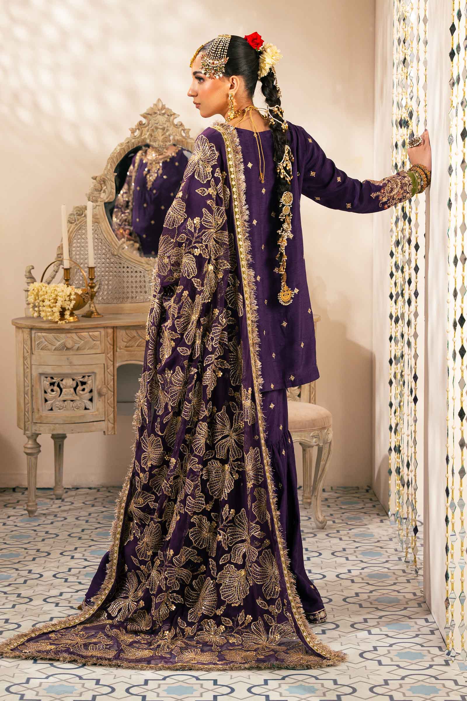 3 Piece Embroidered Raw Silk Suit - Image 7