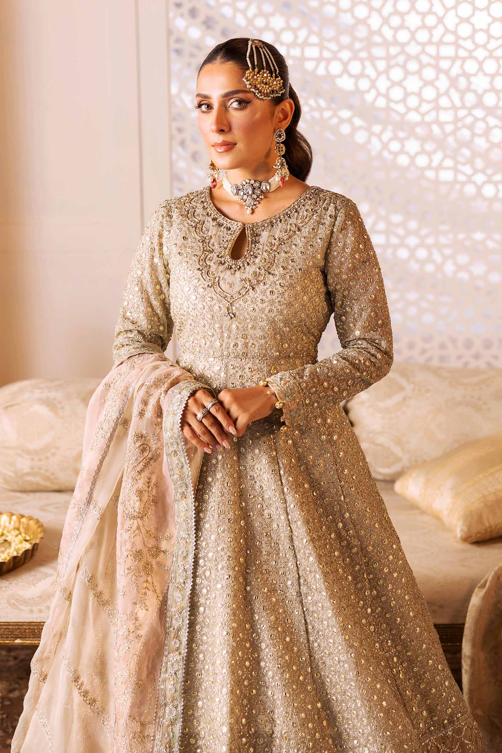 3 Piece Embroidered Organza Suit - Image 2