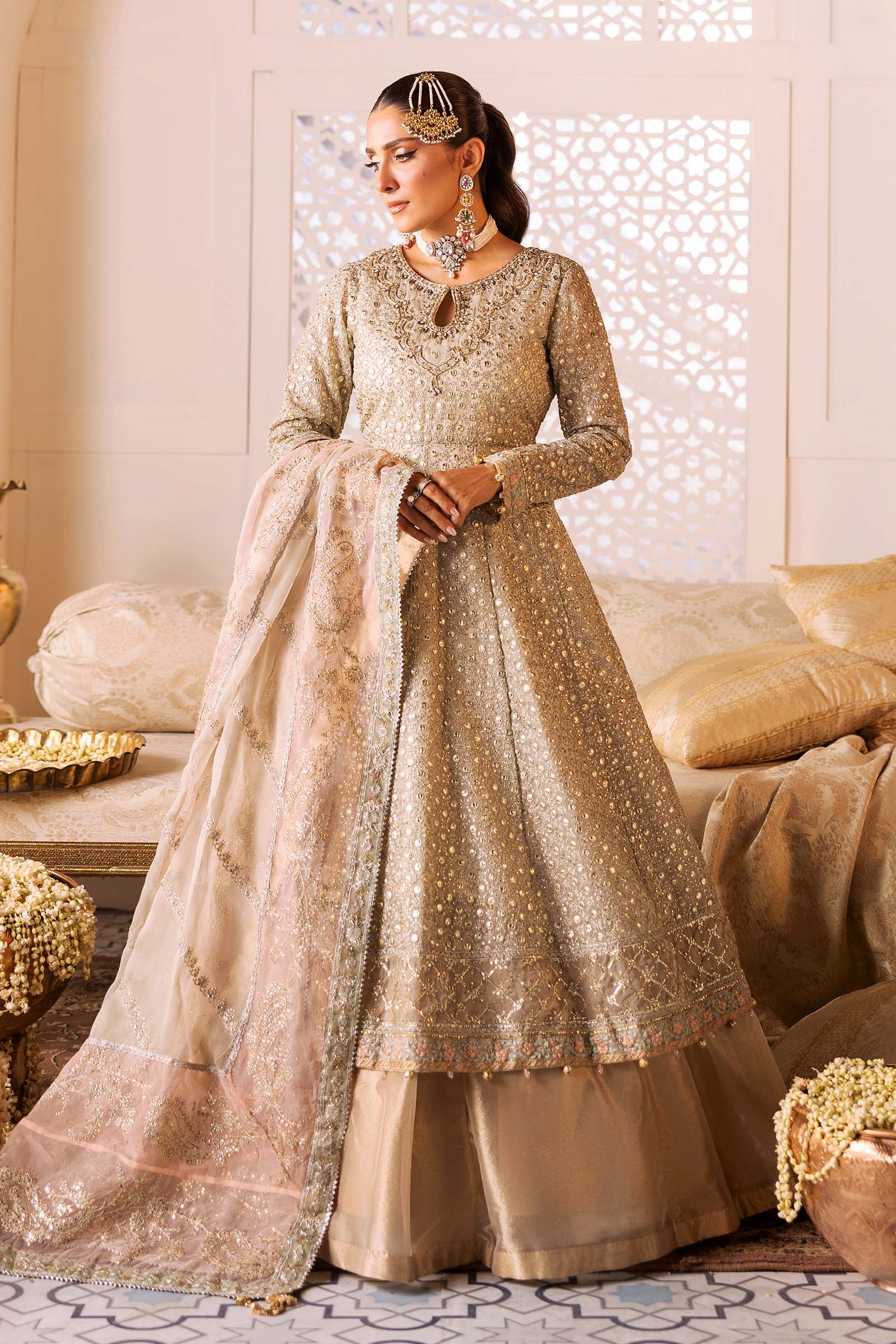3 Piece Embroidered Organza Suit - Image 3