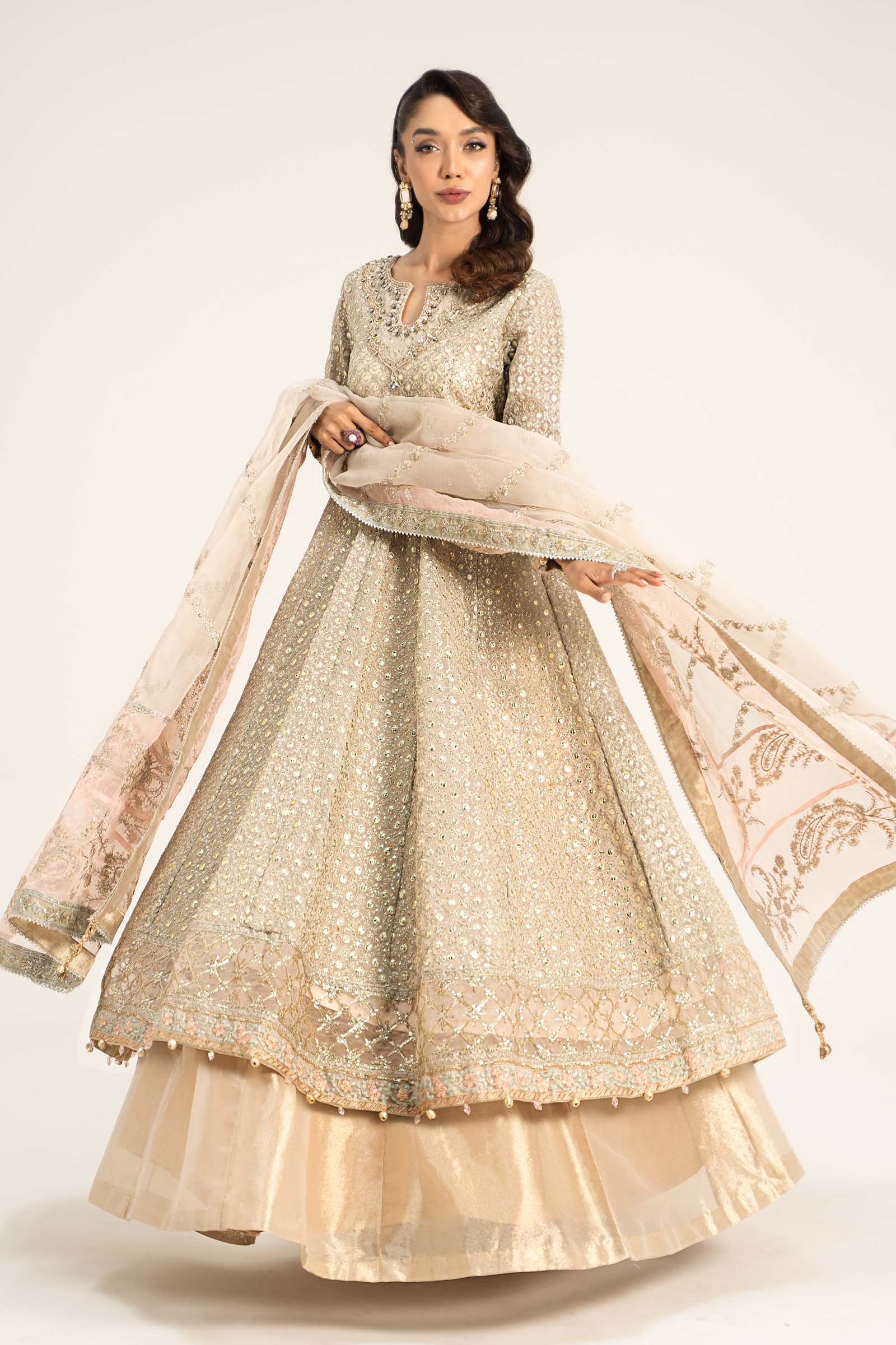 3 Piece Embroidered Organza Suit - Image 8