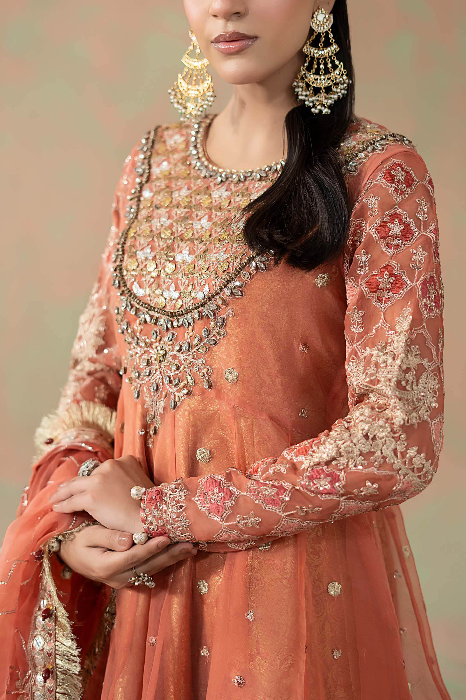 3 Piece Embroidered Organza Suit - Image 4