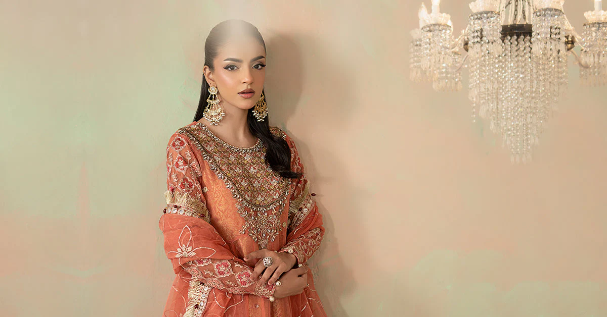 3 Piece Embroidered Organza Suit - Image 8
