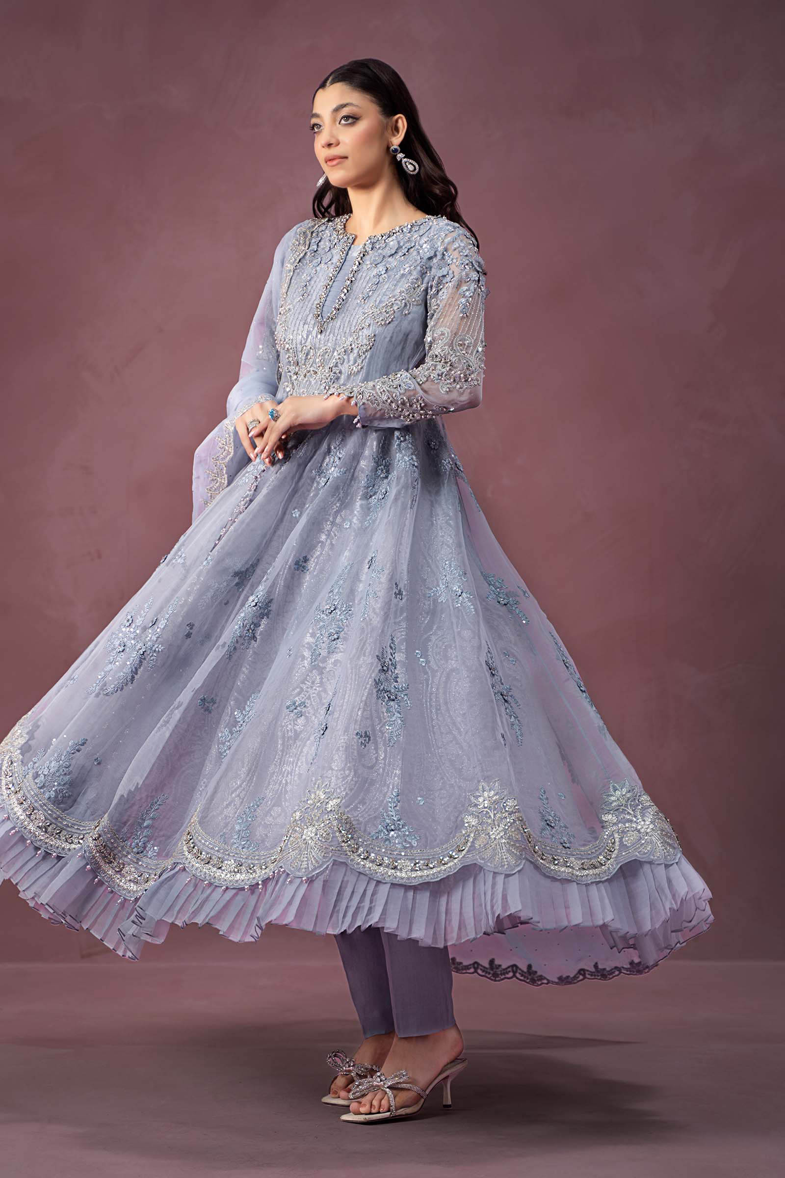 3 Piece Embroidered Organza Suit - Image 3
