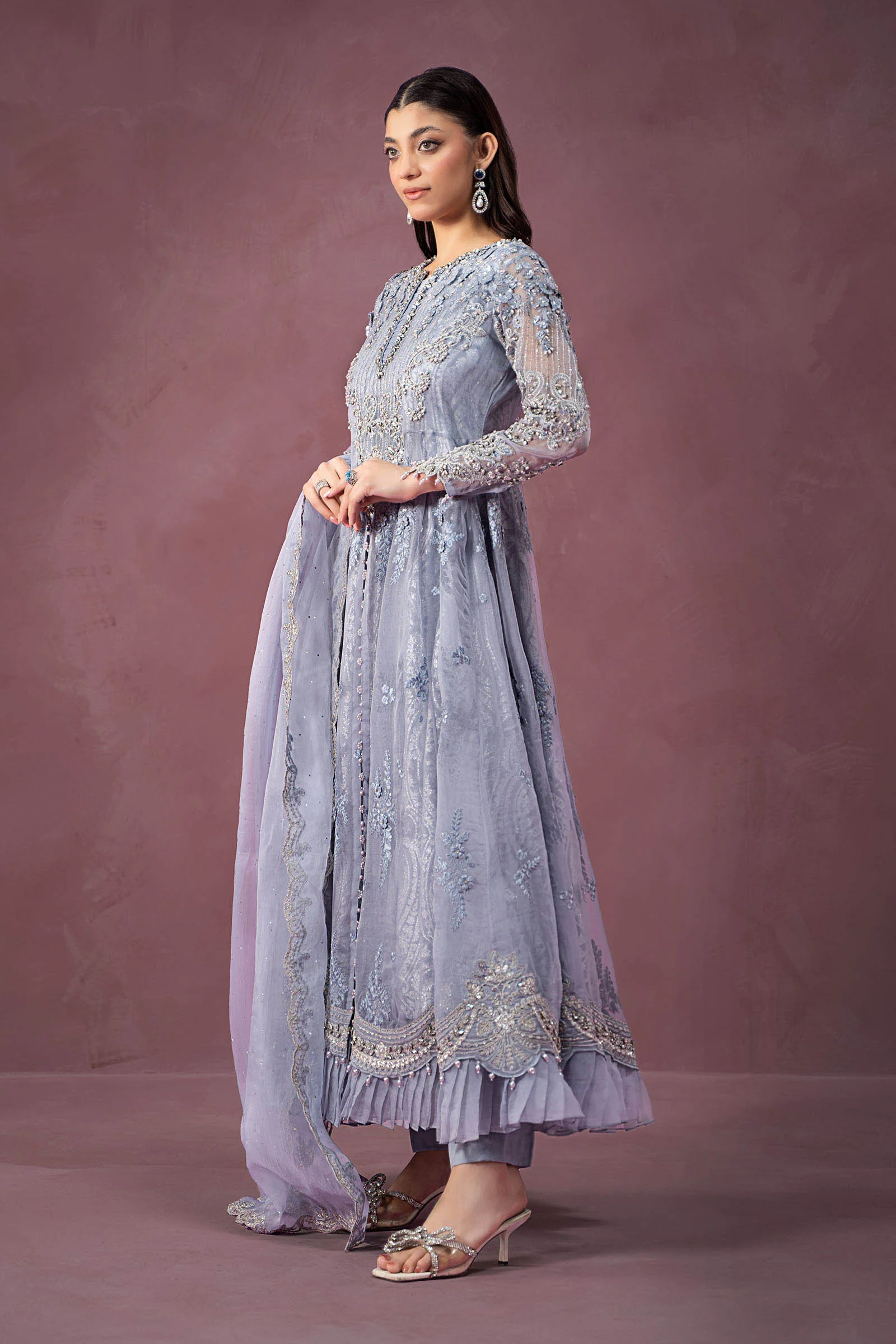 3 Piece Embroidered Organza Suit - Image 4
