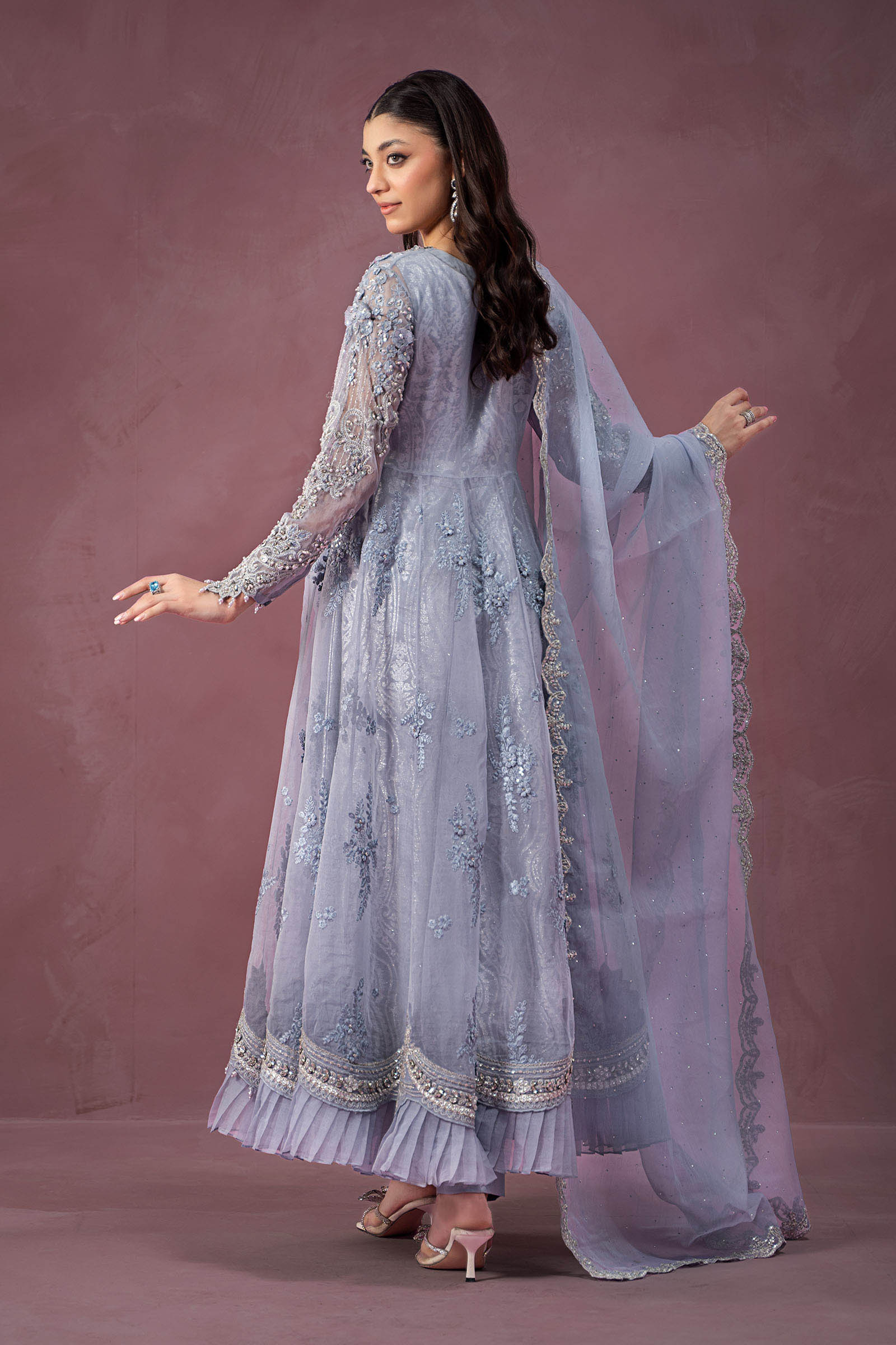 3 Piece Embroidered Organza Suit - Image 6