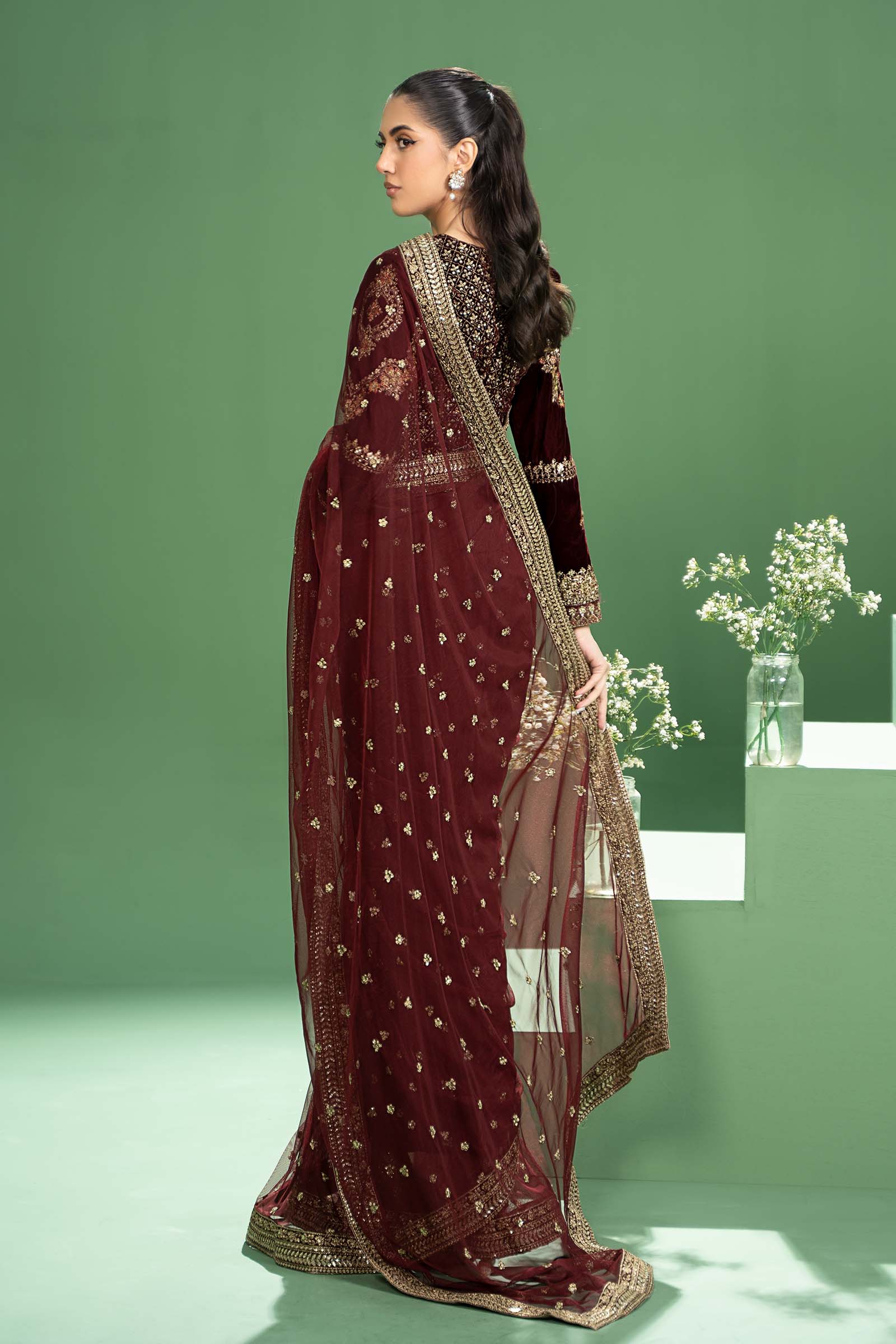 Embroidered Net Saree - Image 7