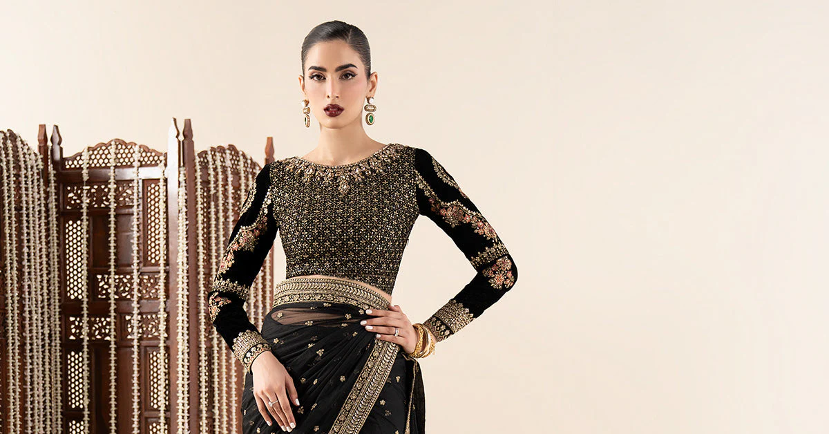 Embroidered Net Saree - Image 11