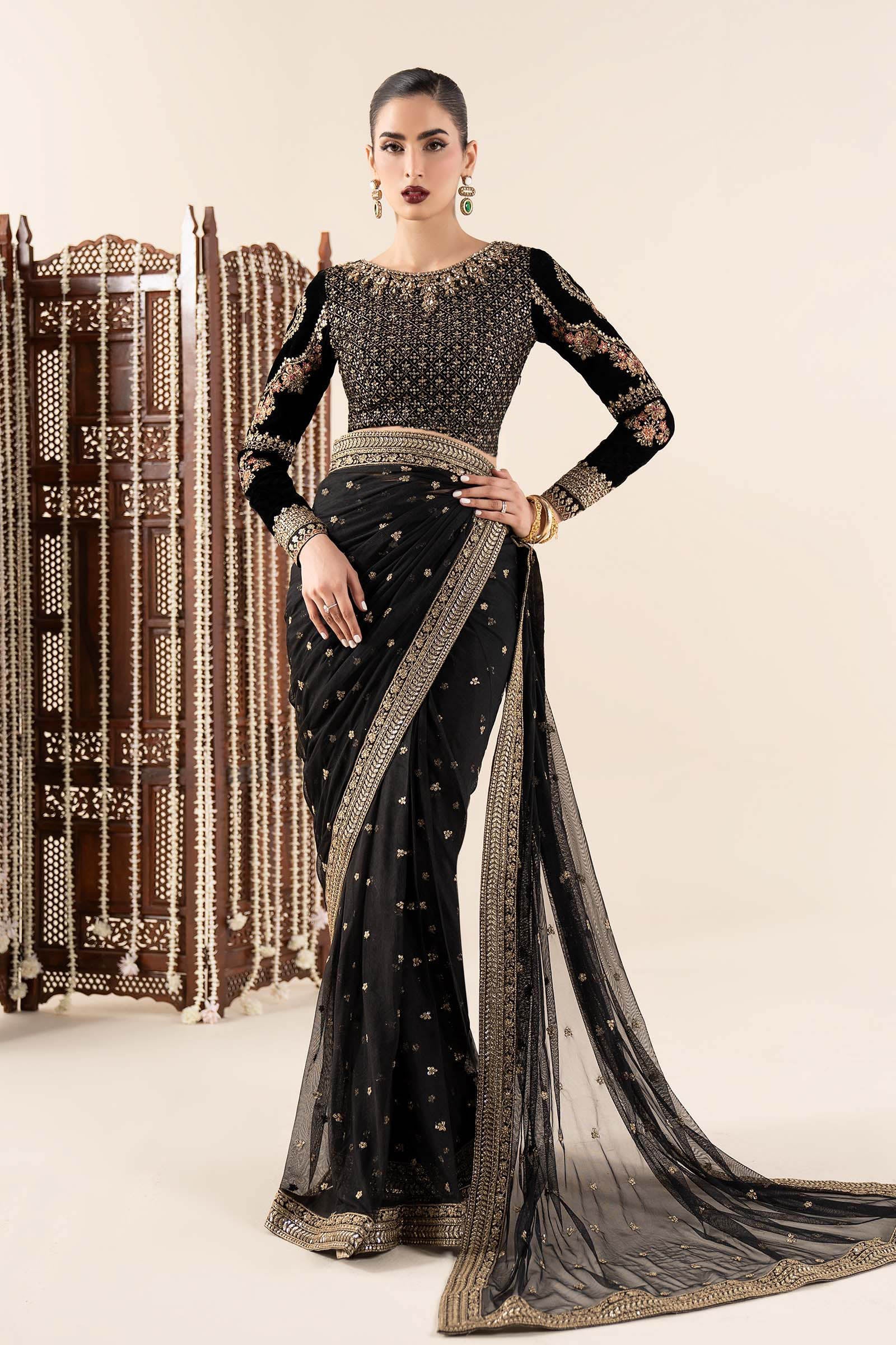 Embroidered Net Saree - Image 3