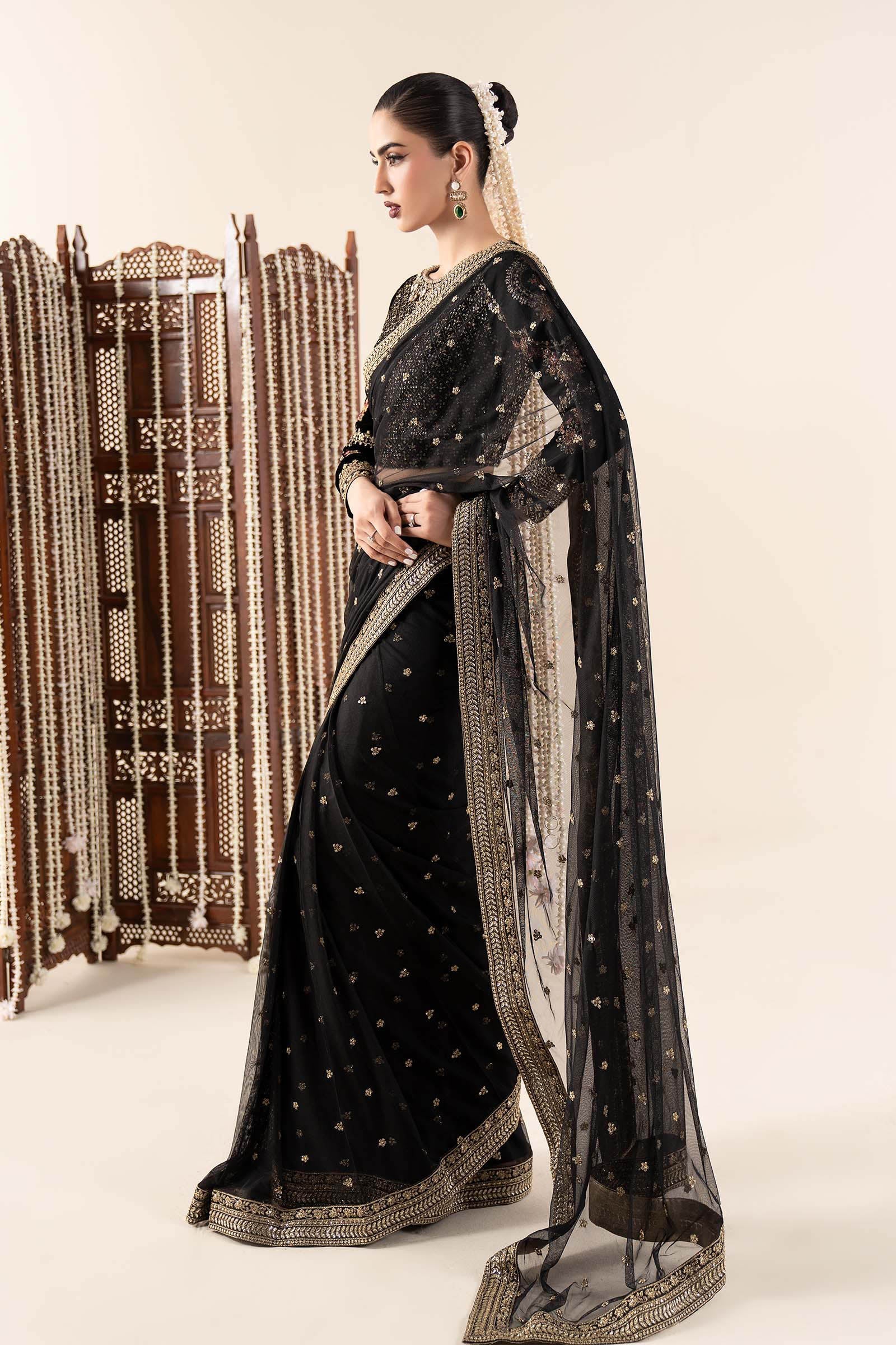 Embroidered Net Saree - Image 4