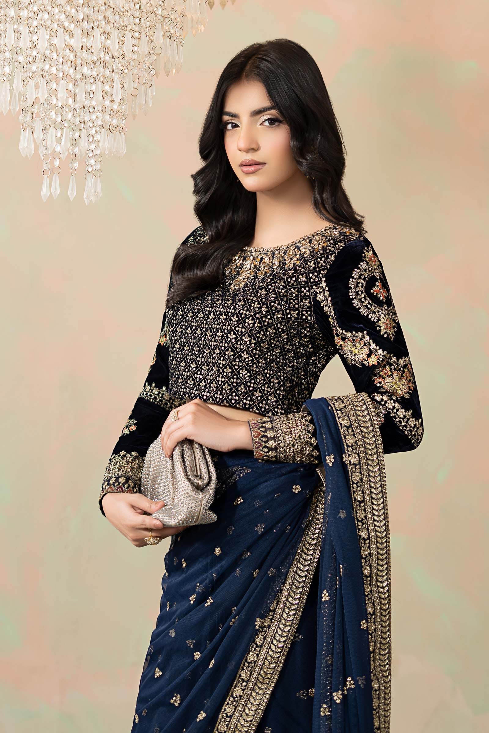Embroidered Net Saree - Image 2