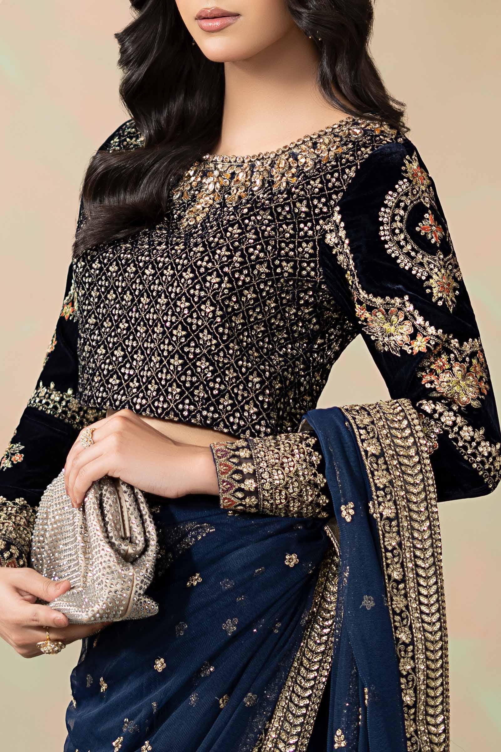 Embroidered Net Saree - Image 5