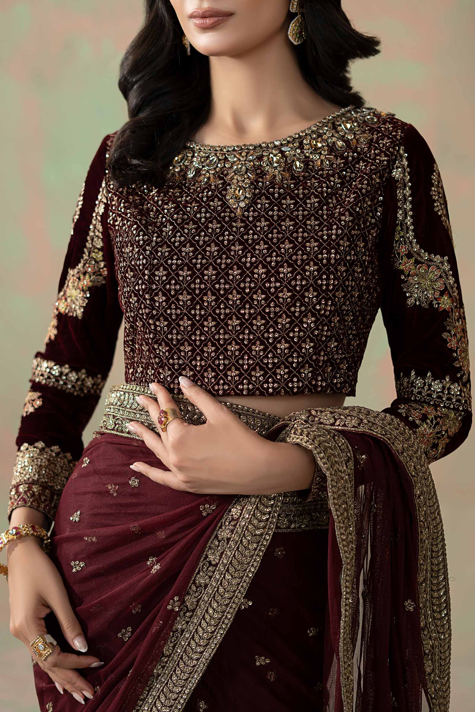 Embroidered Net Saree - Image 5