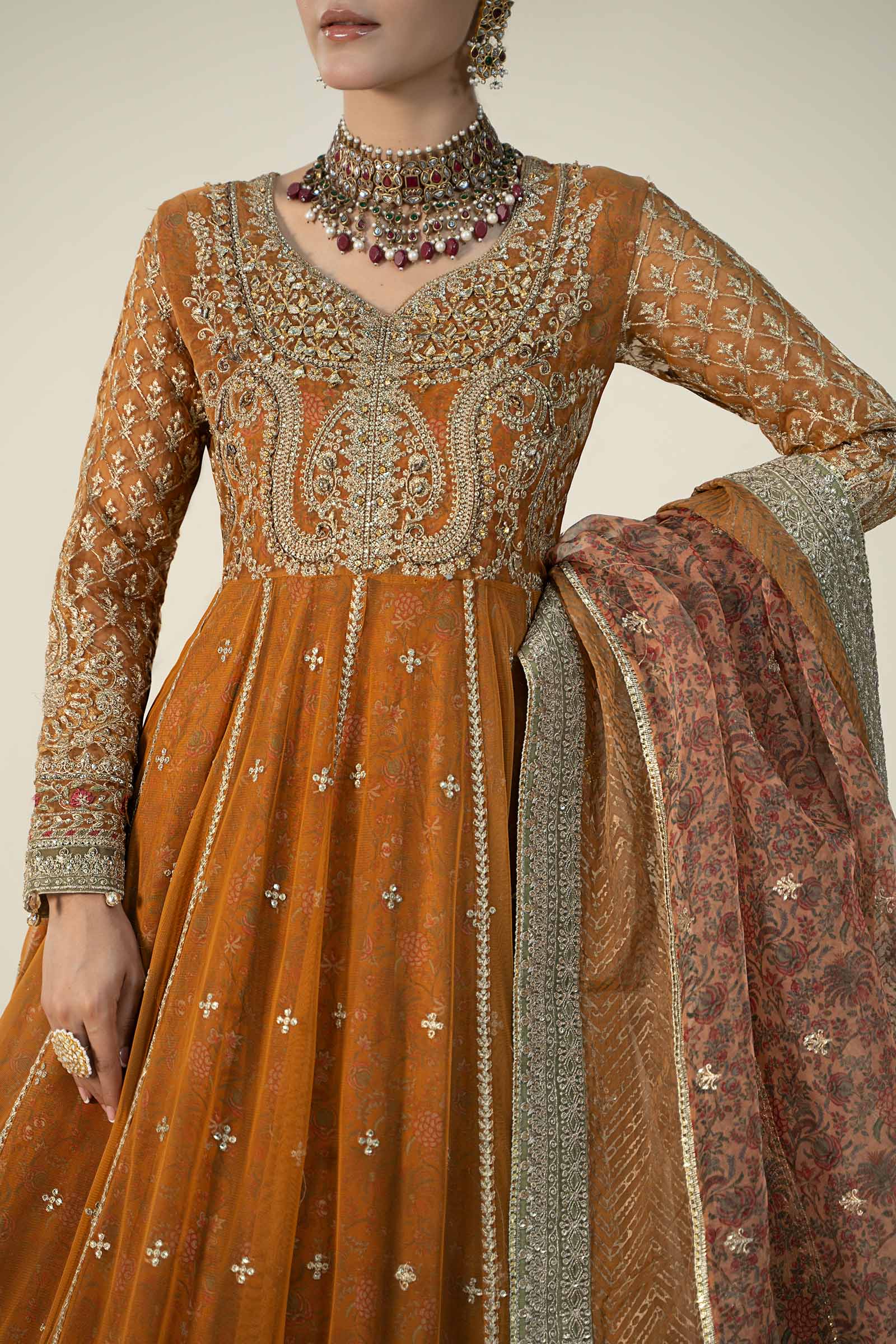 3 Piece Embroidered Net Suit - Image 4