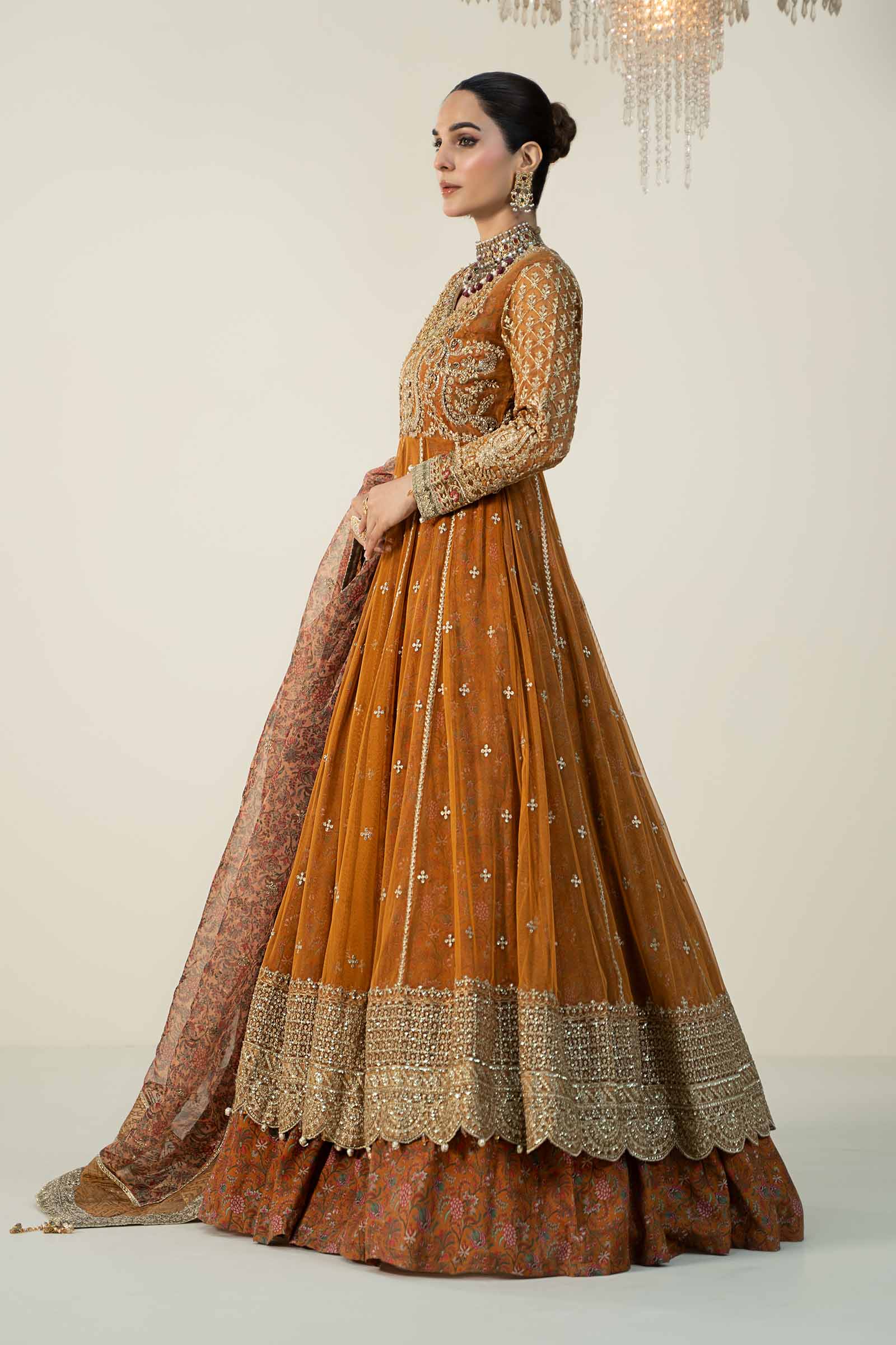 3 Piece Embroidered Net Suit - Image 5