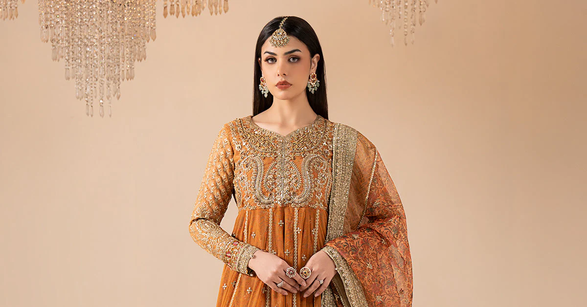 3 Piece Embroidered Net Suit - Image 10
