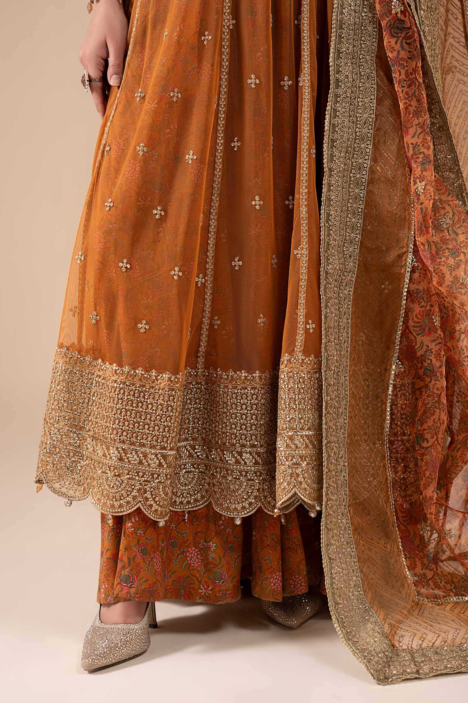 3 Piece Embroidered Net Suit - Image 6