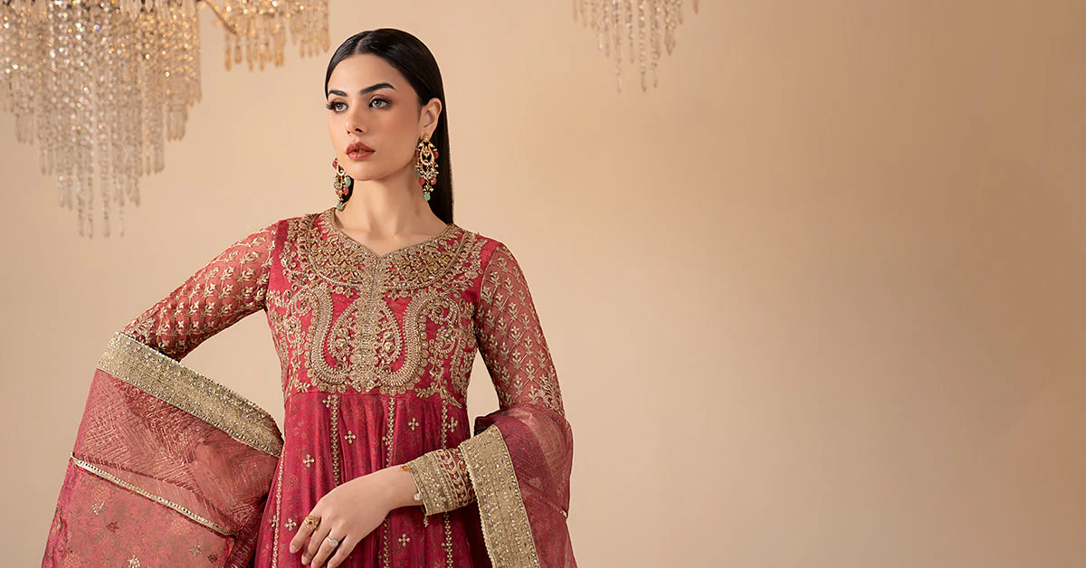 3 Piece Embroidered Net Suit - Image 8